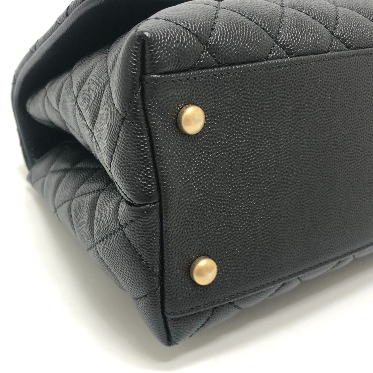 Chanel Matelasse Black Grained Calfskin Handbag Shoulder Bag (Pre-Owned)