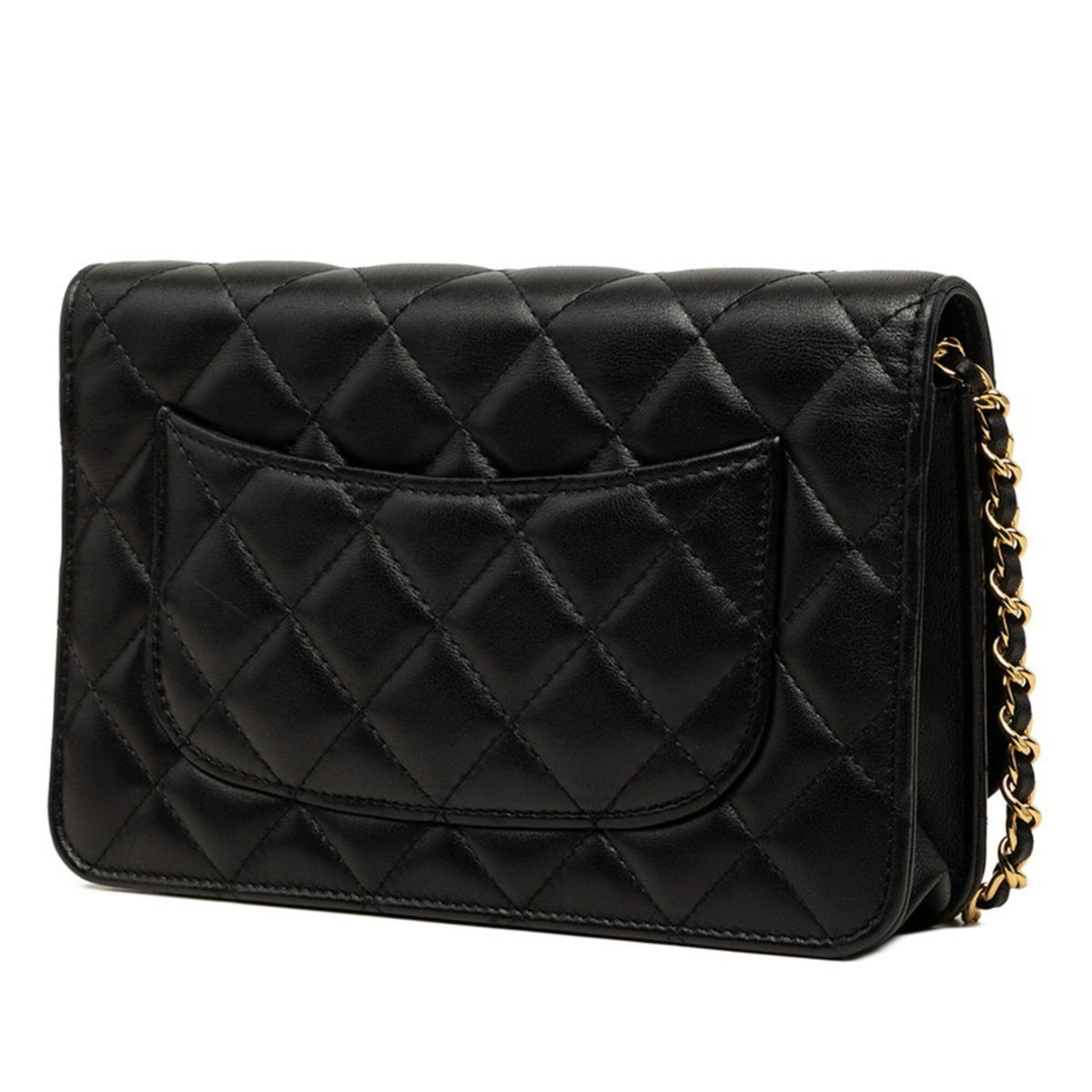 Chanel Matelasse Black Leather Shoulder Bag (Pre-Owned)