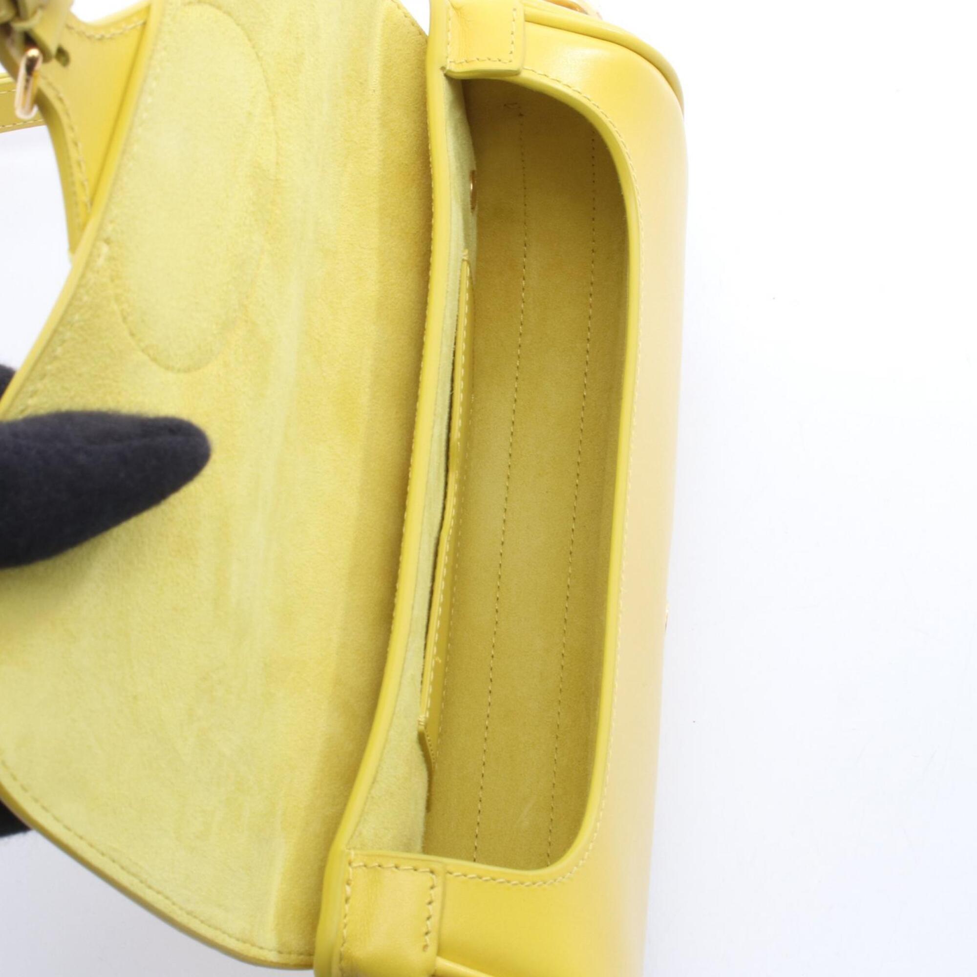 Christian Dior Yellow Leather Handbag Shoulder Bag (Pre-Owned)