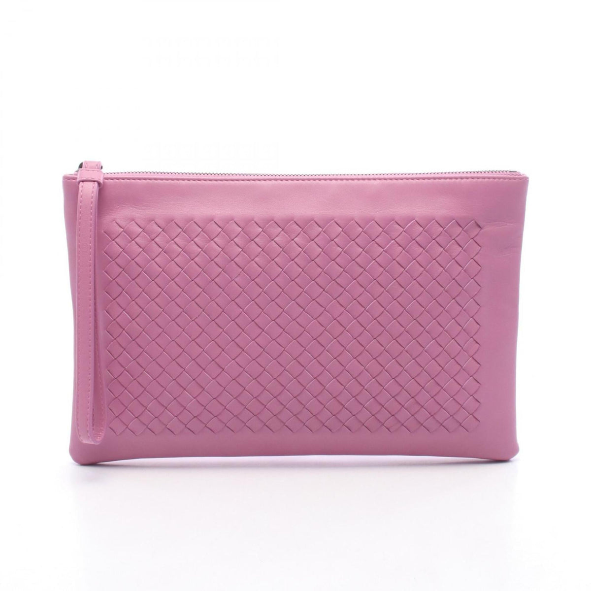 Bottega Veneta Pink Leather Clutch Bag Handbag (Pre-Owned)