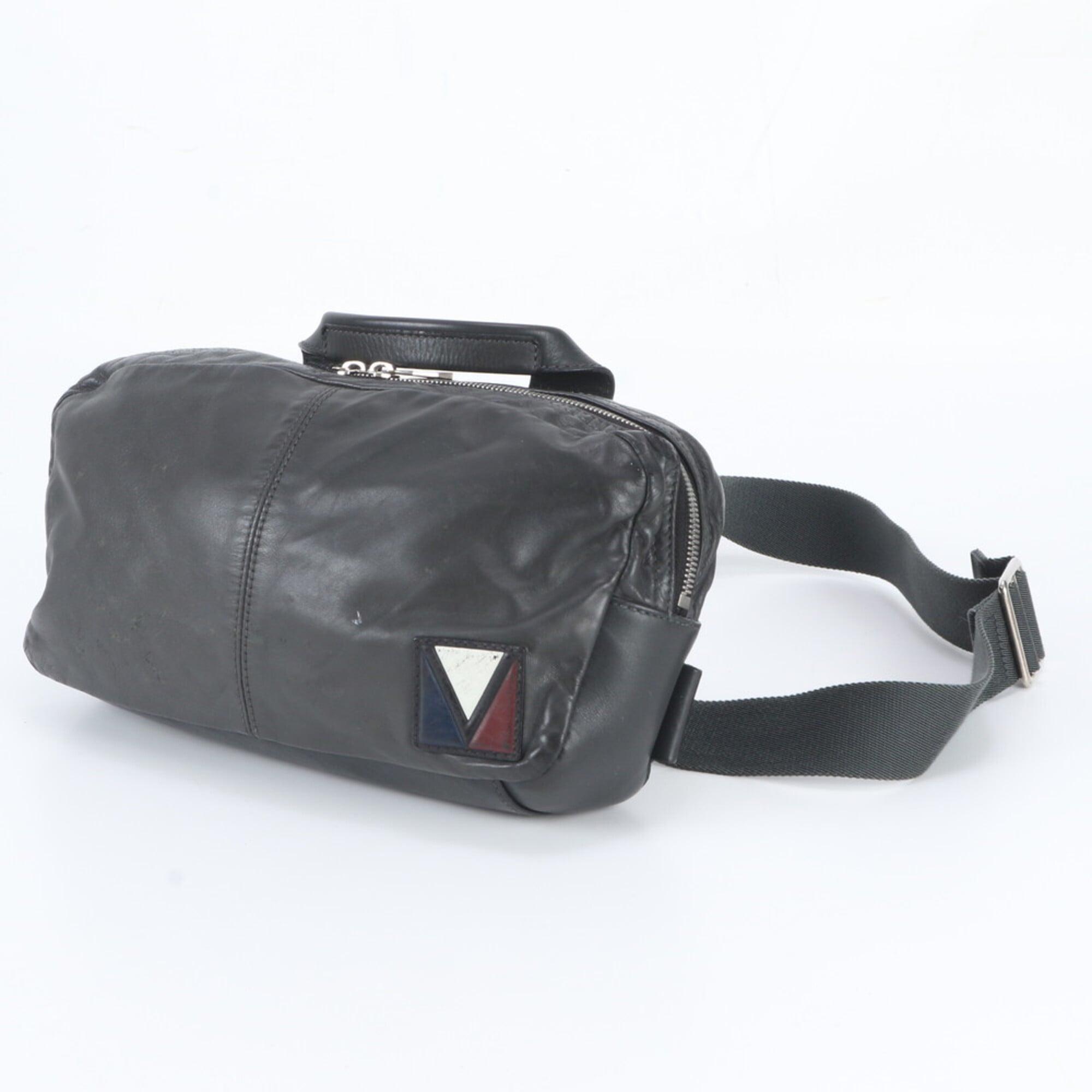 Louis Vuitton Gray Leather Fanny Pack Sling Bag (Pre-Owned)