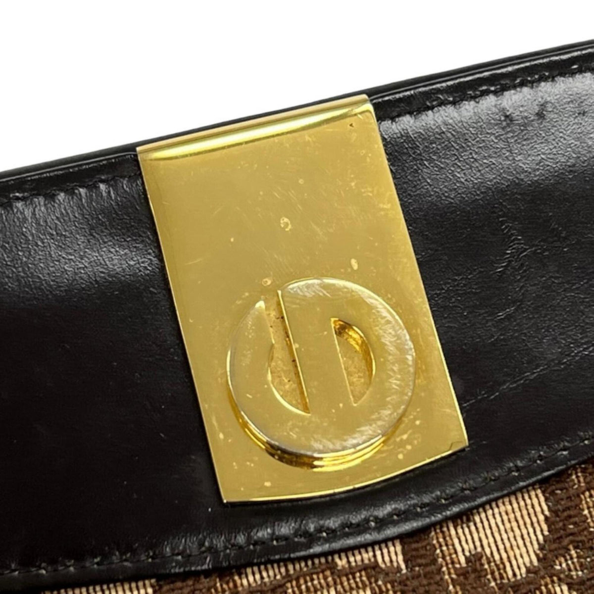Christian Dior Brown Canvas Leather Shoulder Bag (Pre-Owned)