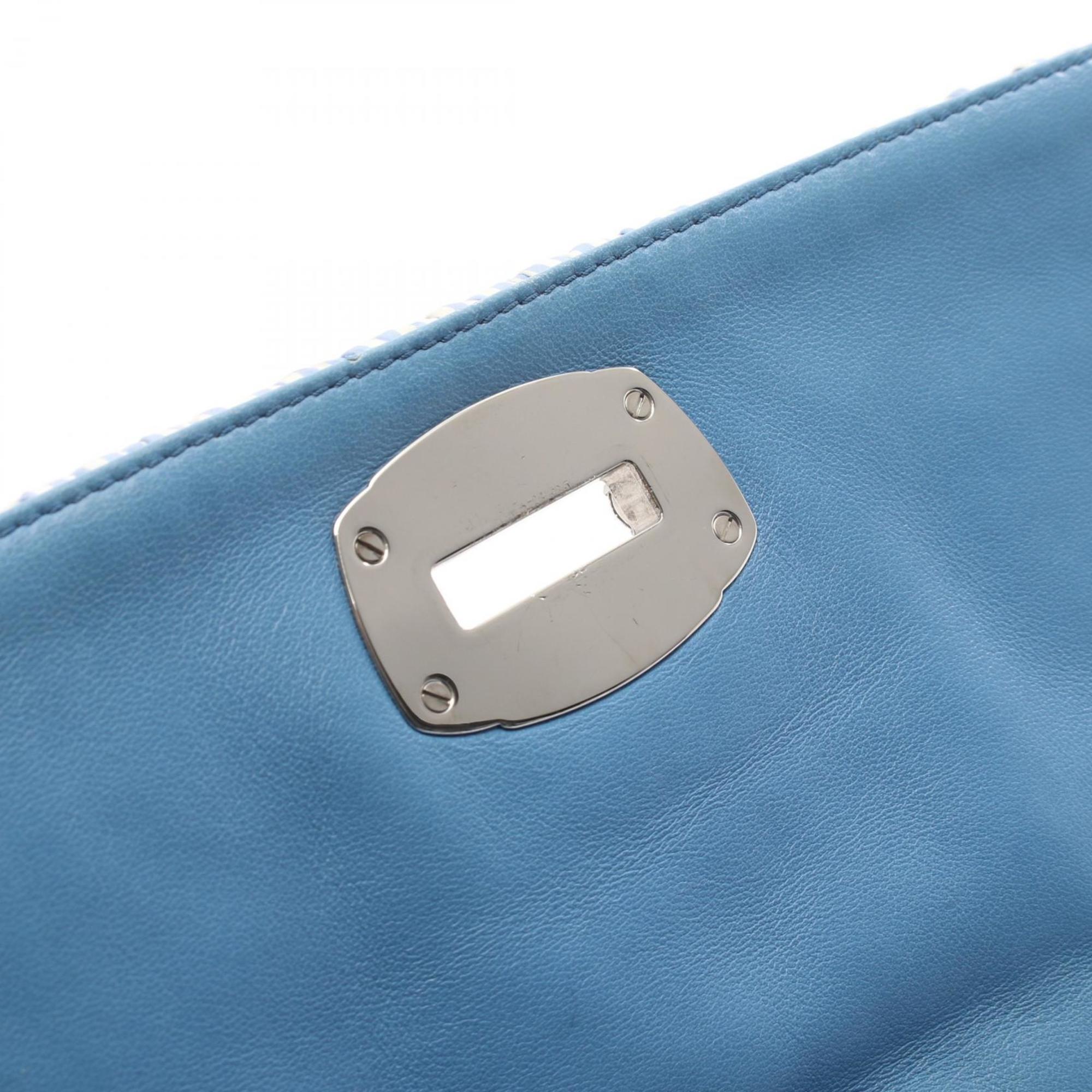 Miu Miu Matelasse Blue Fabric Shoulder Bag (Pre-Owned)