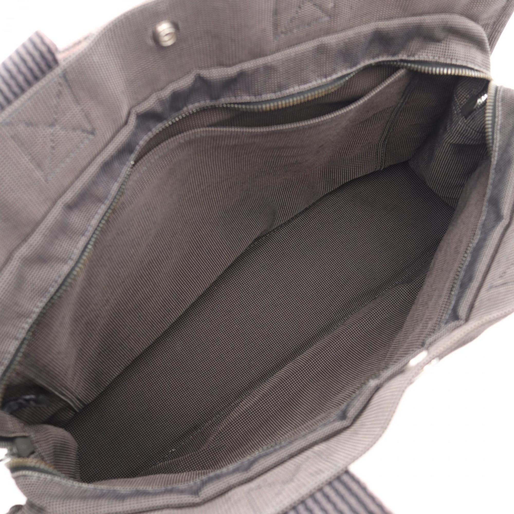 Hermes Gray Nylon Canvas Handbag Tote Bag (Pre-Owned)