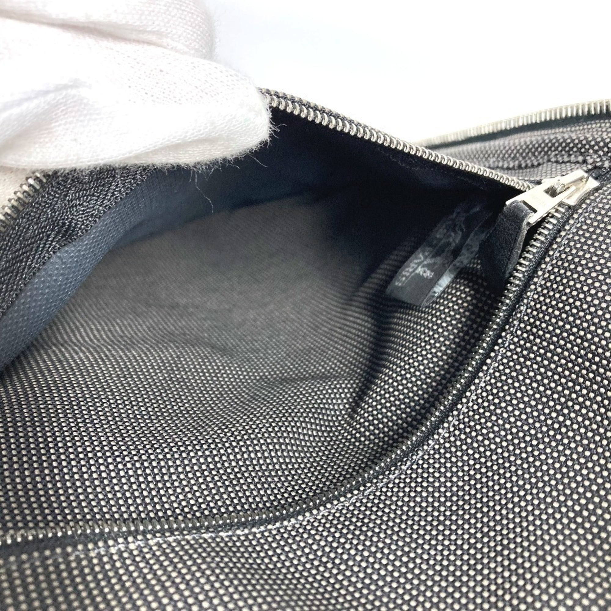 Hermes Gray Canvas Briefcase Handbag (Pre-Owned)