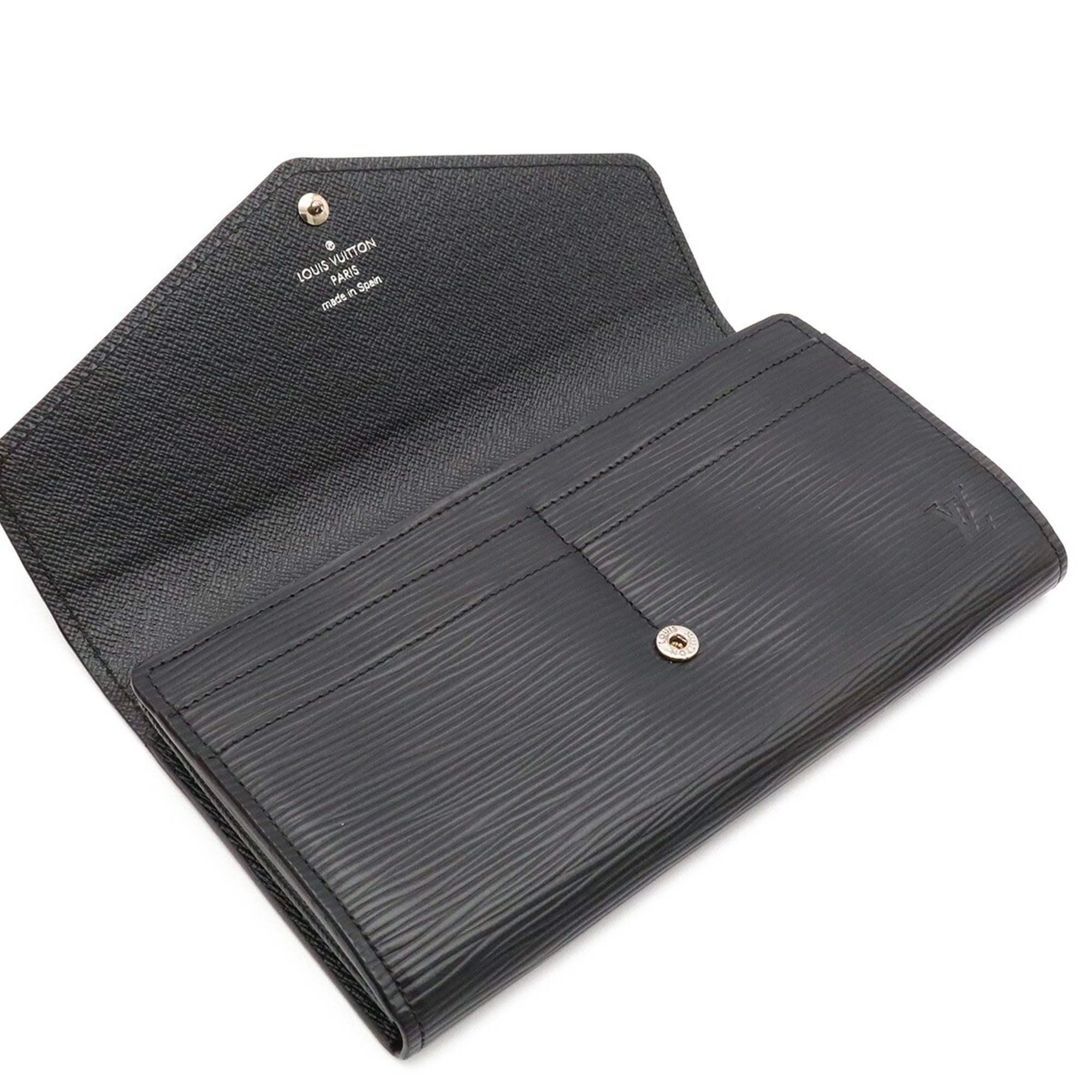 Louis Vuitton Black Noir Epi Leather Long Wallet (Bi-Fold) (Pre-Owned)