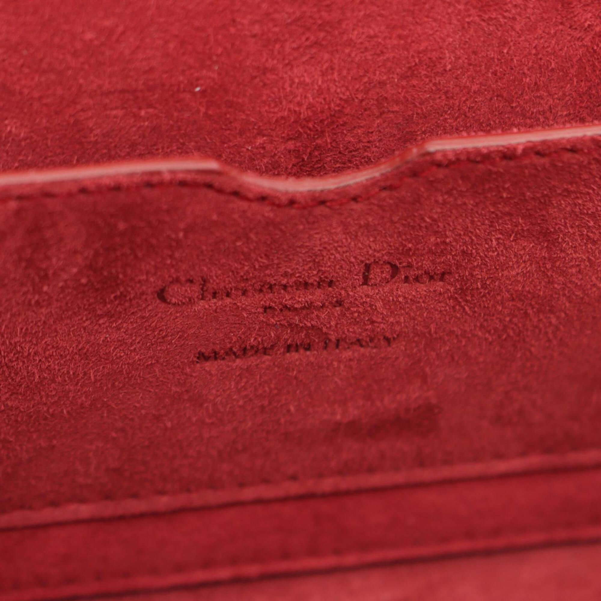Christian Dior Red Color Leather Handbag Shoulder Bag (Pre-Owned)
