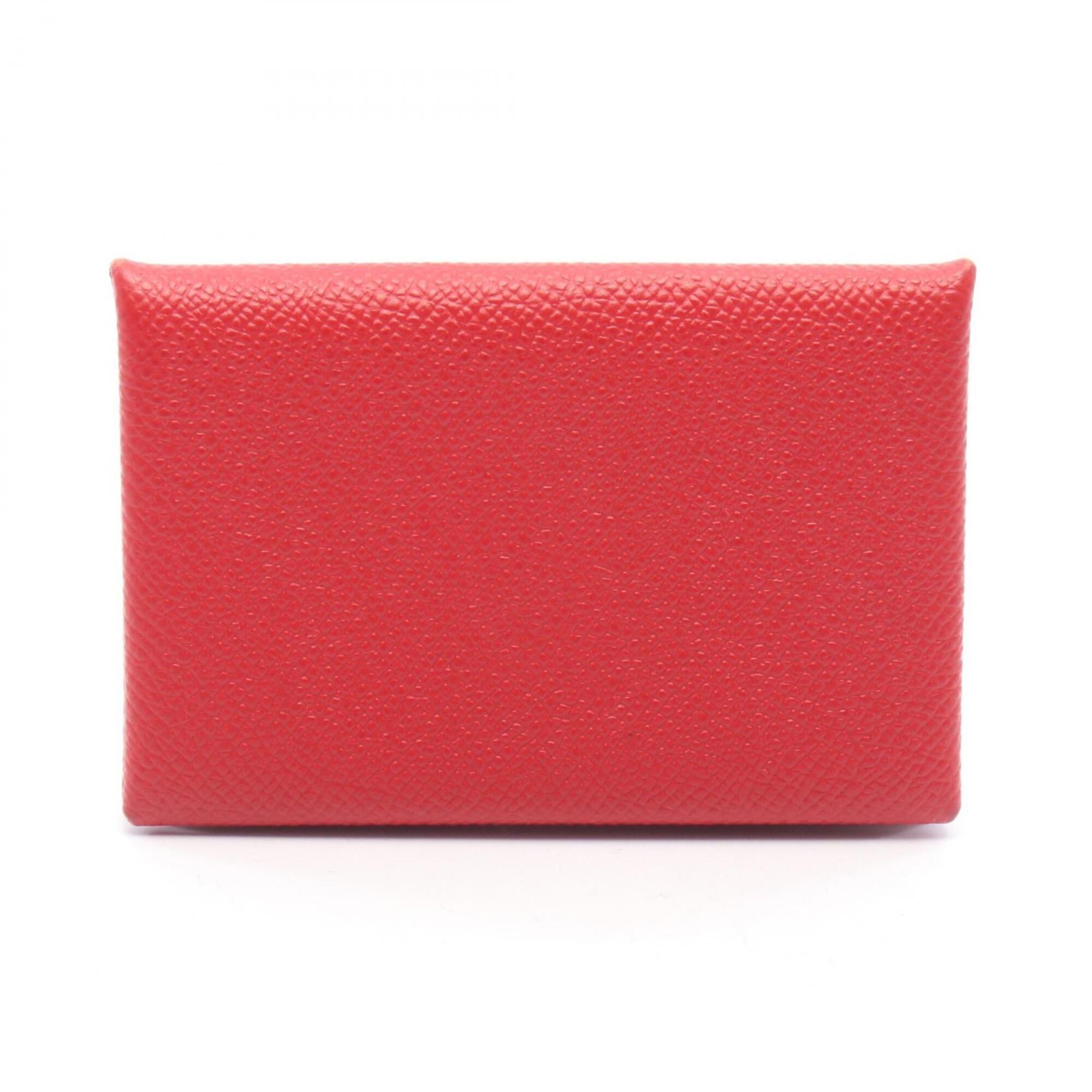 Hermes Red Color Epsom Leather Coin Purse/Coin Case (Pre-Owned)