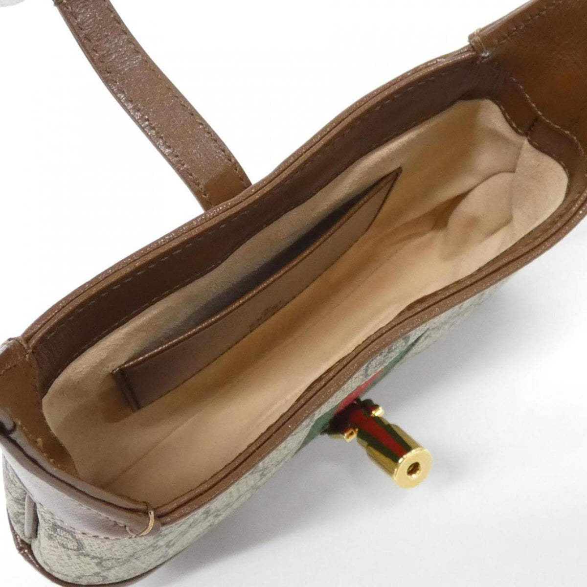 Gucci Beige Brown Gg Supreme Leather Handbag (Pre-Owned)