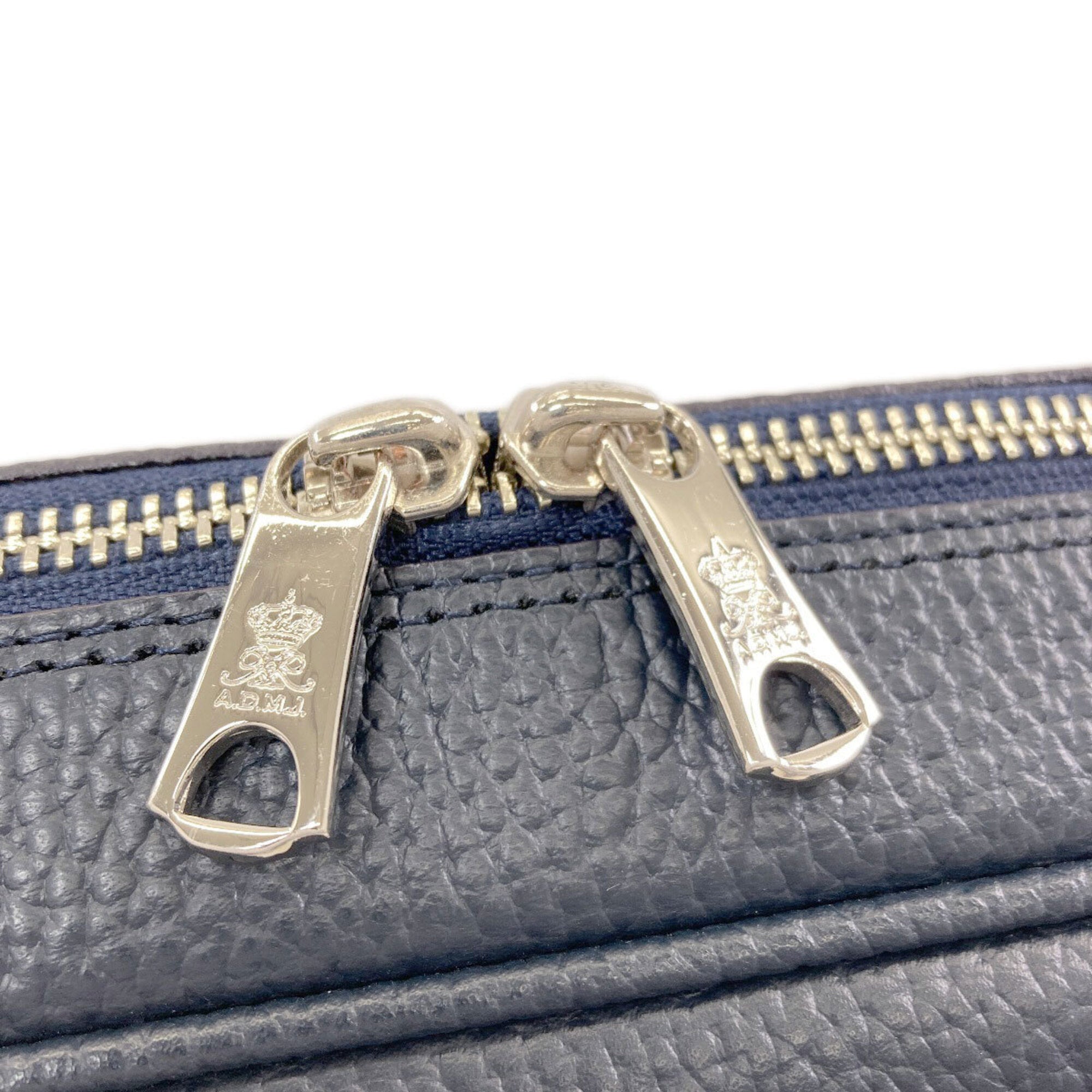 A.D.M.J Navy Leather Handbag (Pre-Owned)