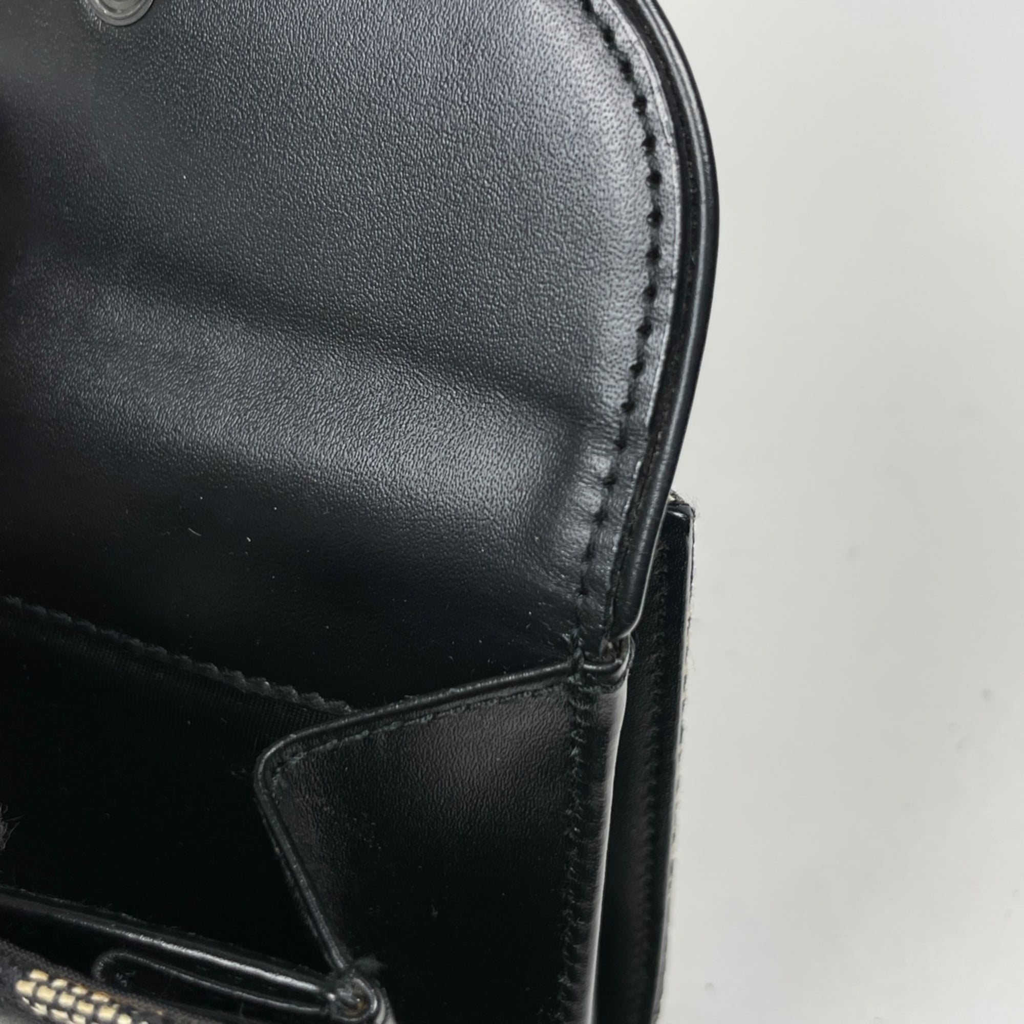 Christian Dior Trotter Black Canvas Leather Wallet (Bi-Fold) (Pre-Owned)