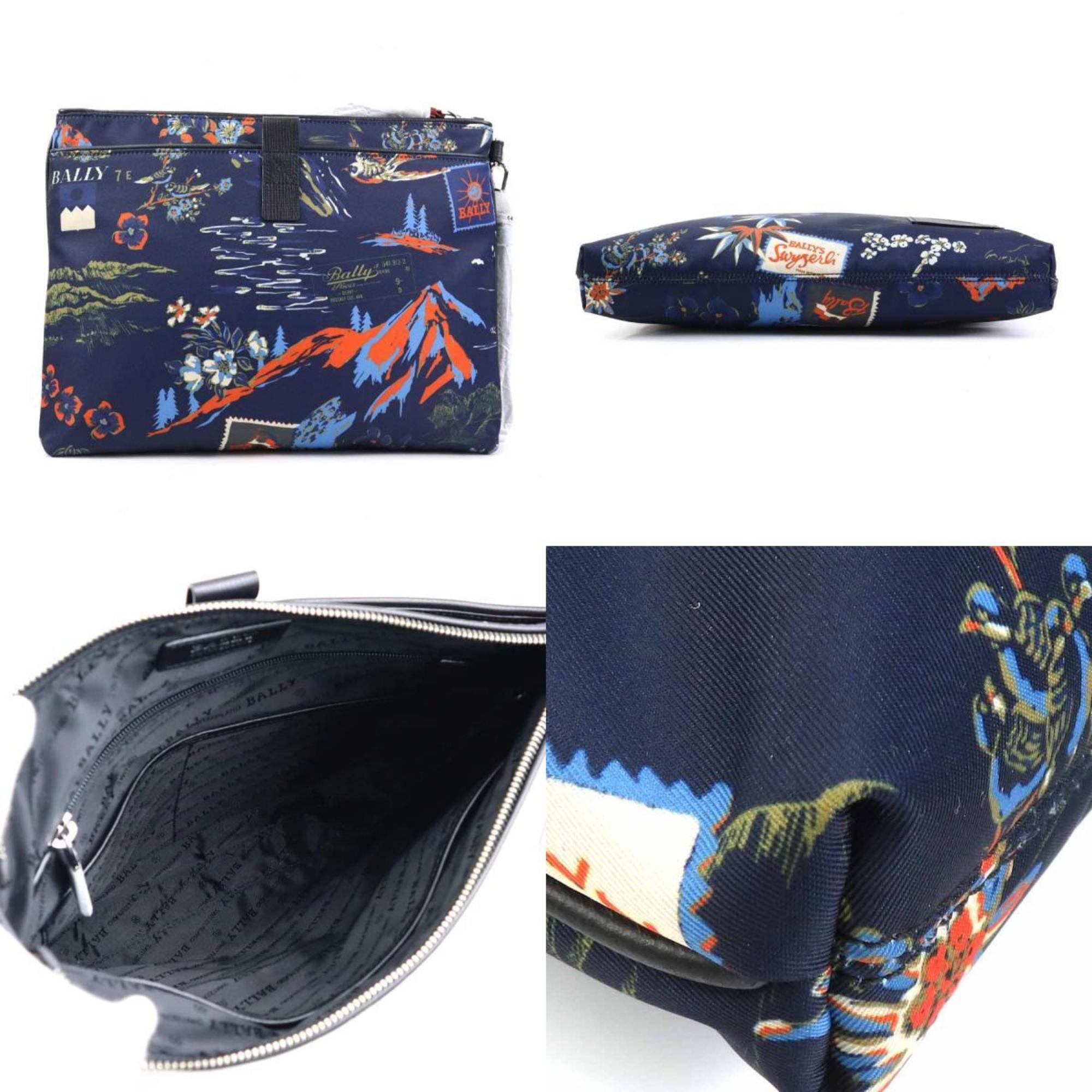 Bally Navy Nylon Clutch Bag (Pre-Owned)