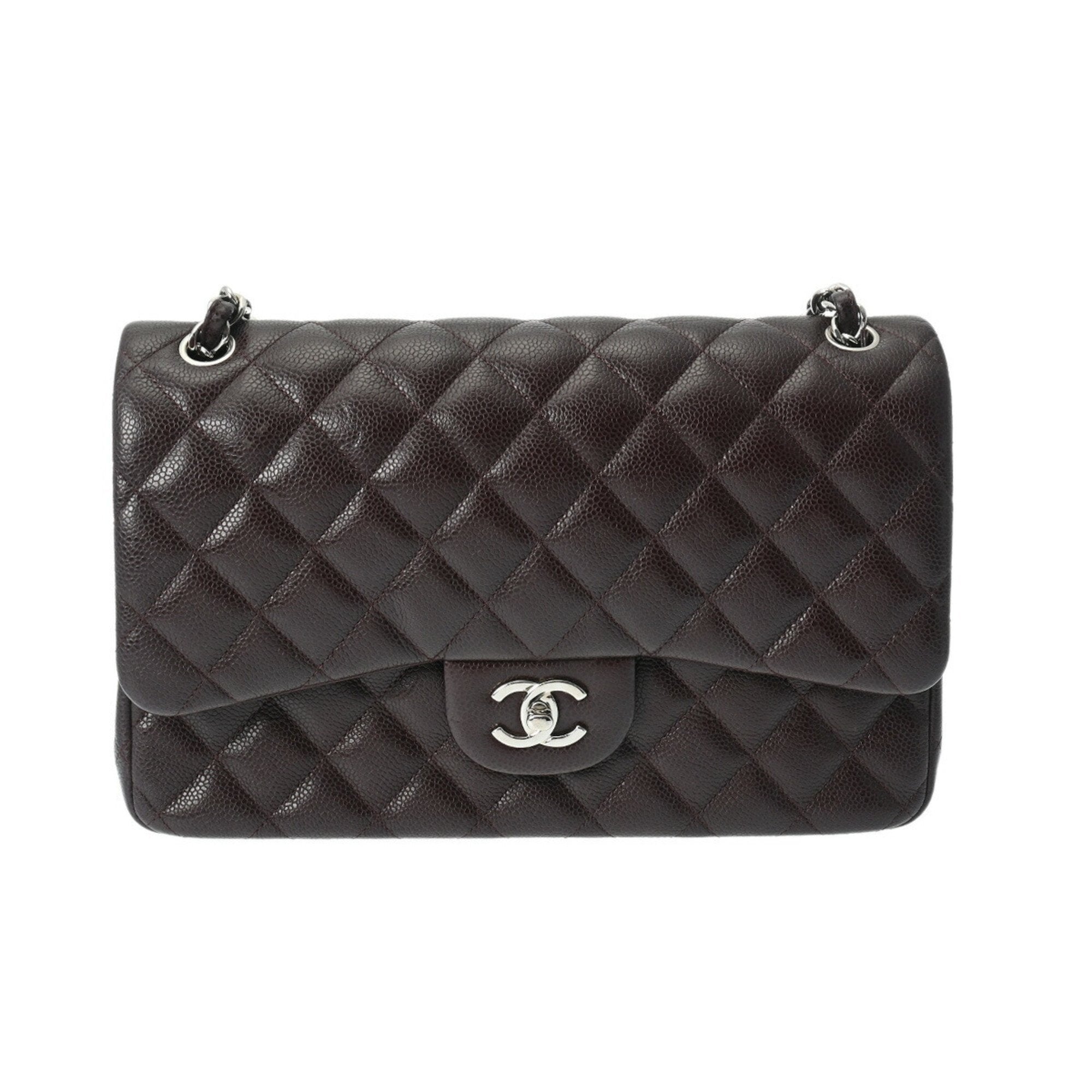 Chanel Purple Caviar Leather Shoulder Bag (Pre-Owned)