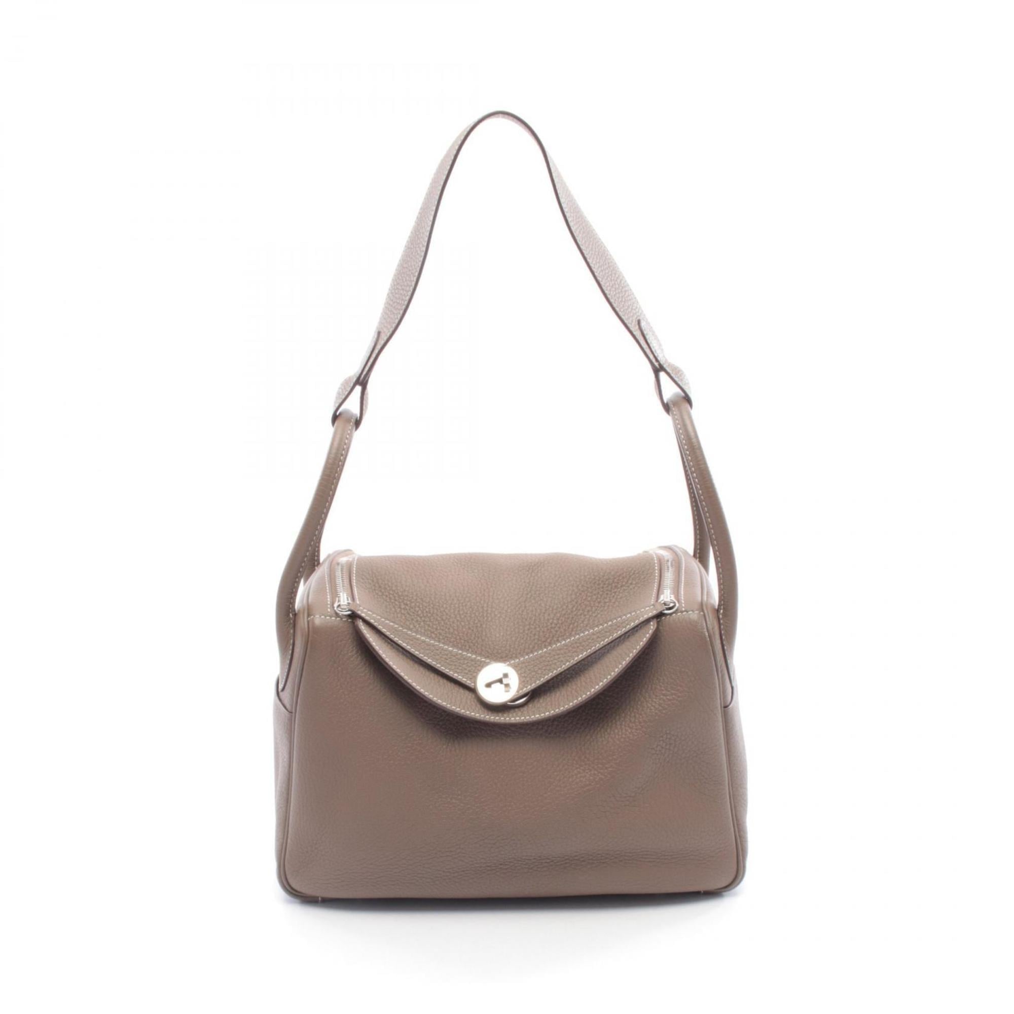 Hermes Gray Taurillon Clemence Leather Leather Handbag Shoulder Bag (Pre-Owned)