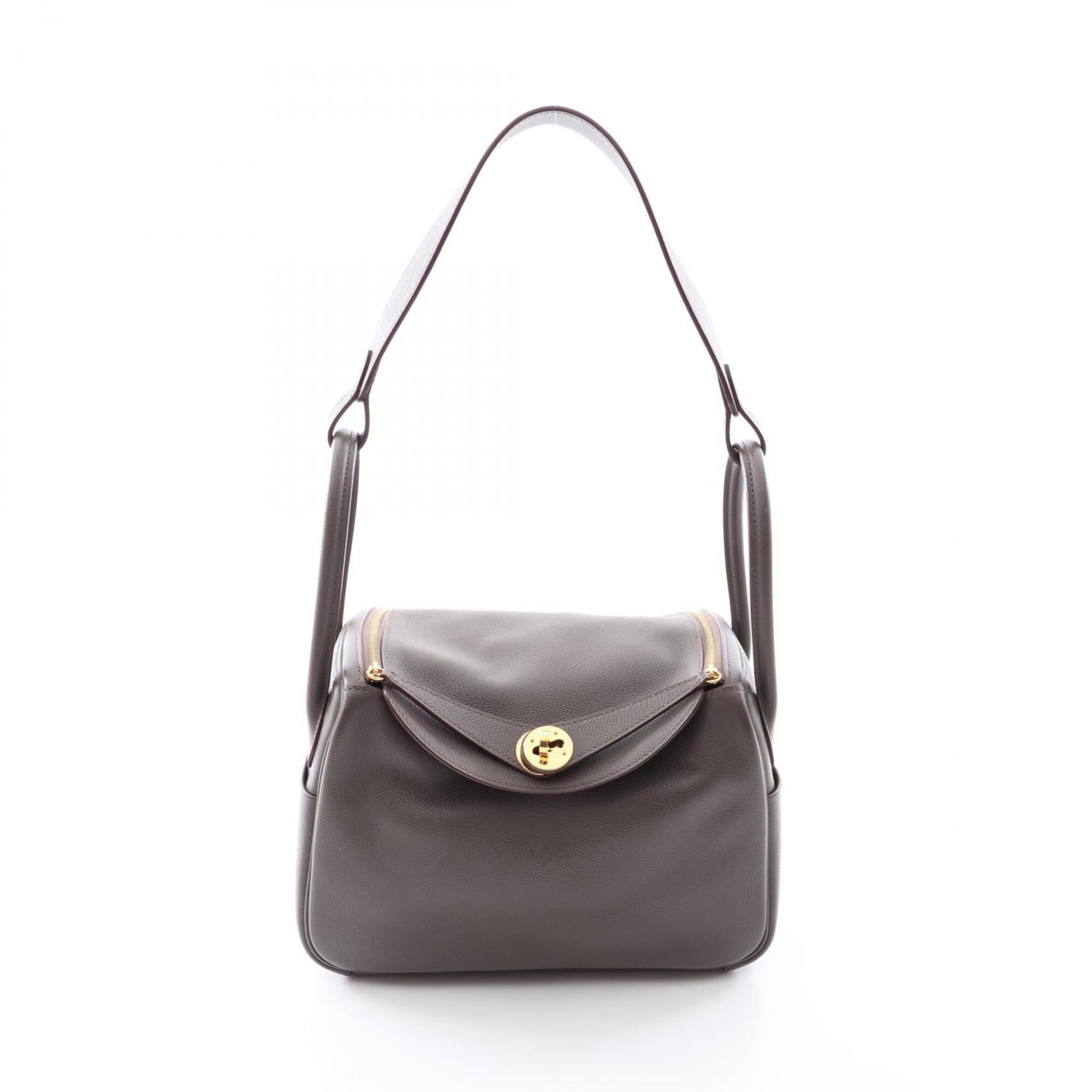 Hermes Etain Gray Evercalf Leather Handbag Shoulder Bag (Pre-Owned)