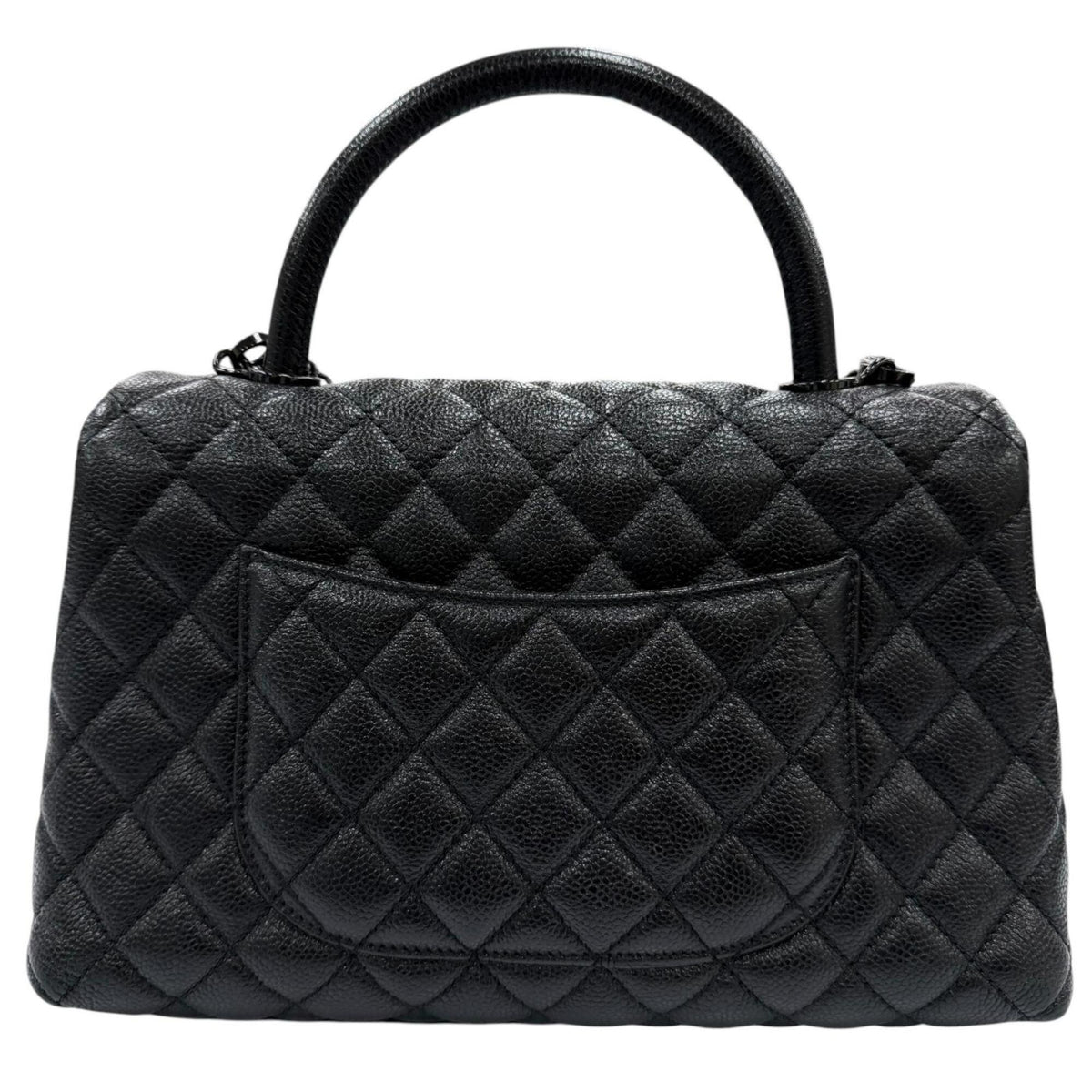 Chanel Black Grained Calfskin Handbag Shoulder Bag (Pre-Owned)