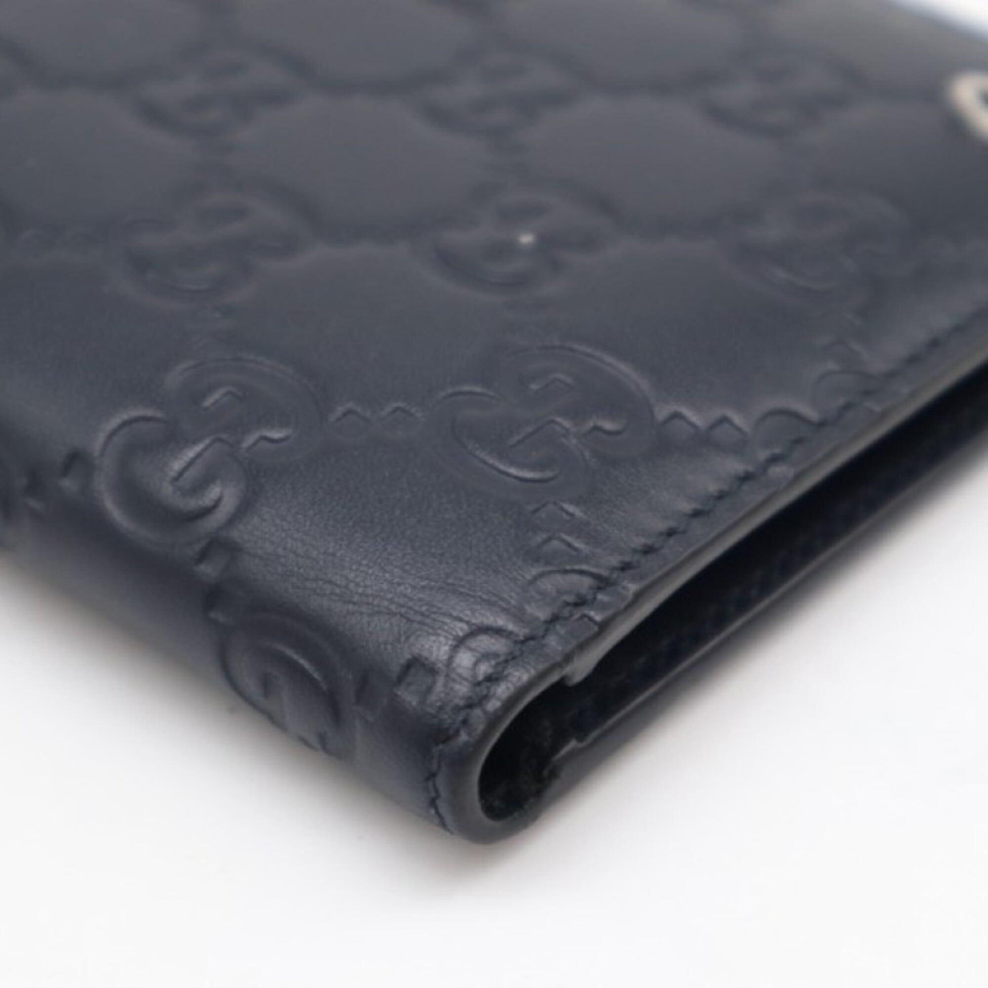 Gucci Navy Leather Wallet (Bi-Fold) (Pre-Owned)