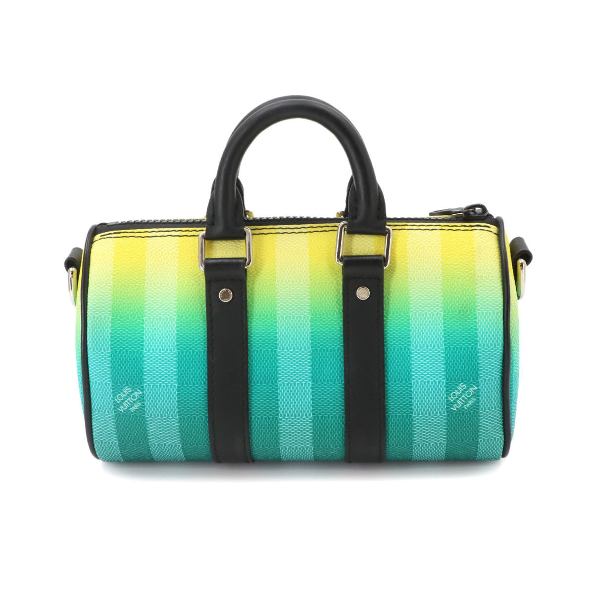 Louis Vuitton Black Green Yellow Canvas Leather Handbag (Pre-Owned)