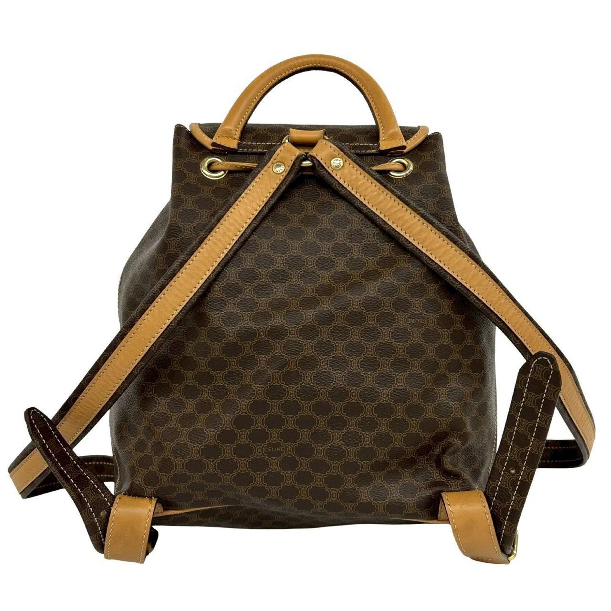 Celine Brown Leather Pvc Backpack (Pre-Owned)