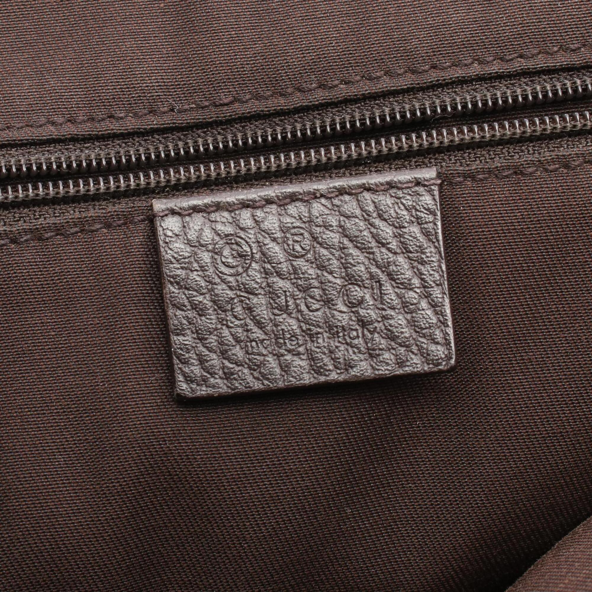 Gucci Brown Leather Handbag Tote Bag (Pre-Owned)
