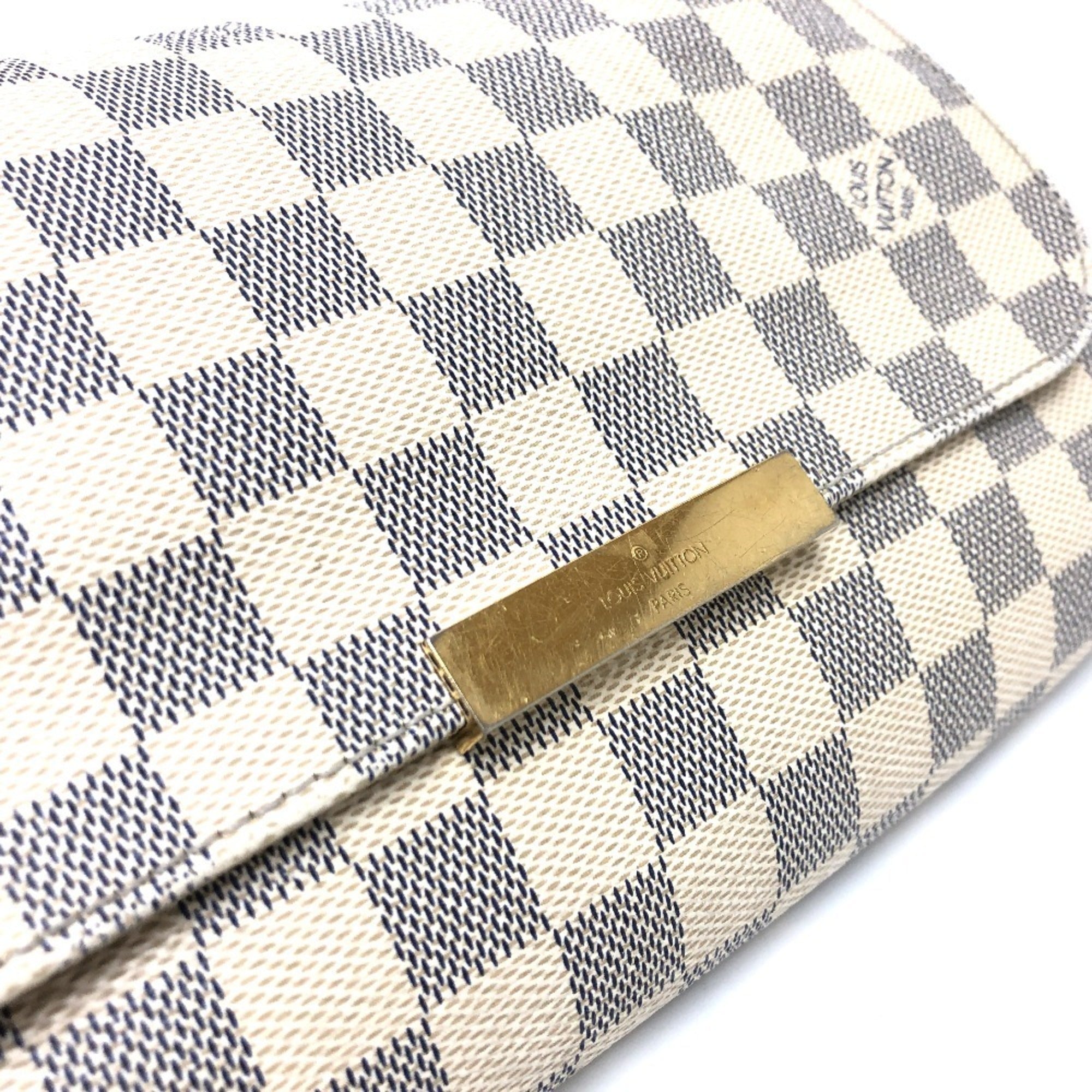 Louis Vuitton Brown Galle White Damier Azur Shoulder Bag (Pre-Owned)