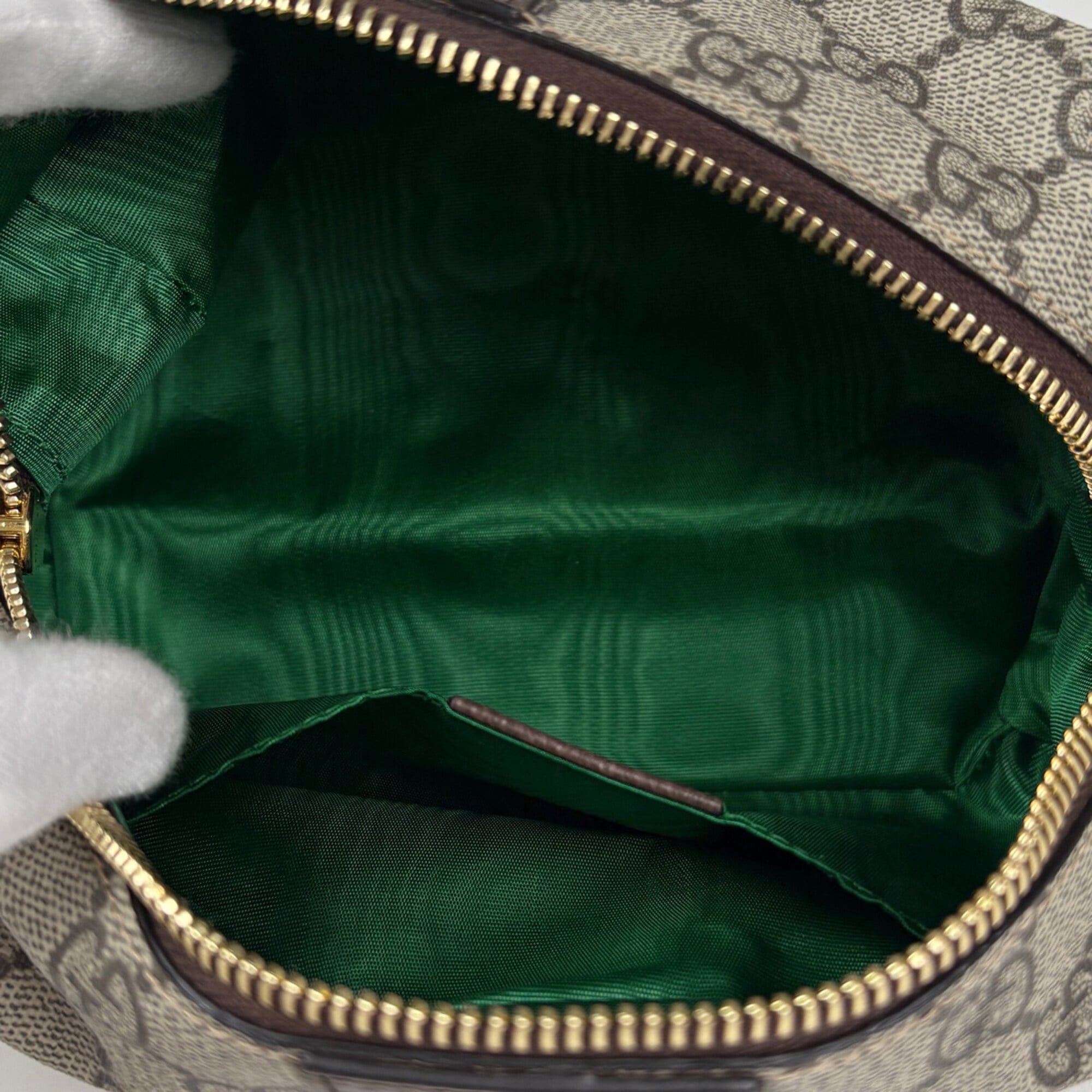 Gucci Beige Brown Coated Canvas Pouch (Pre-Owned)