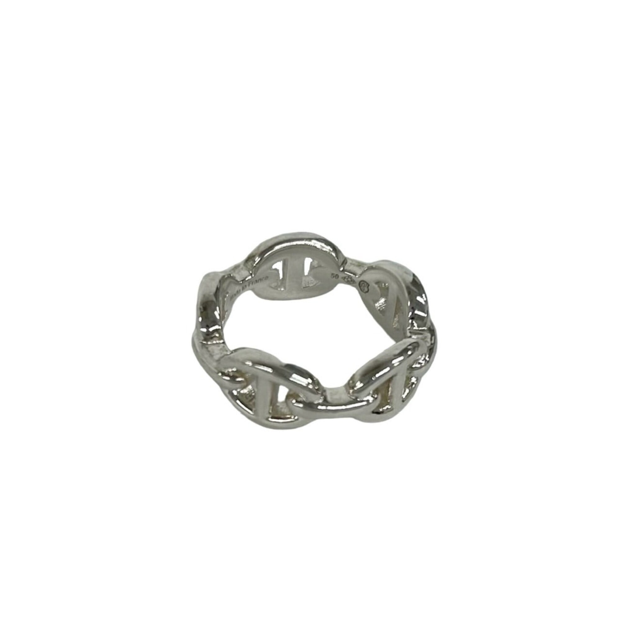 Hermes Silver Silver 925 Band Ring (Pre-Owned)