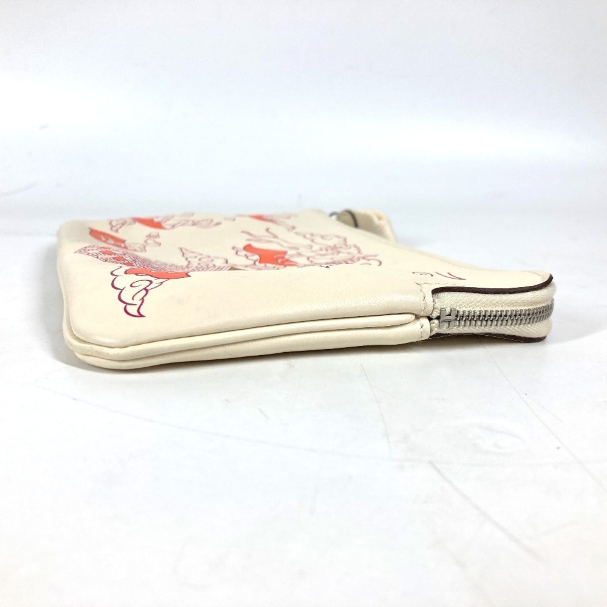 Hermes Ivory Leather Clutch Bag Pouch (Pre-Owned)