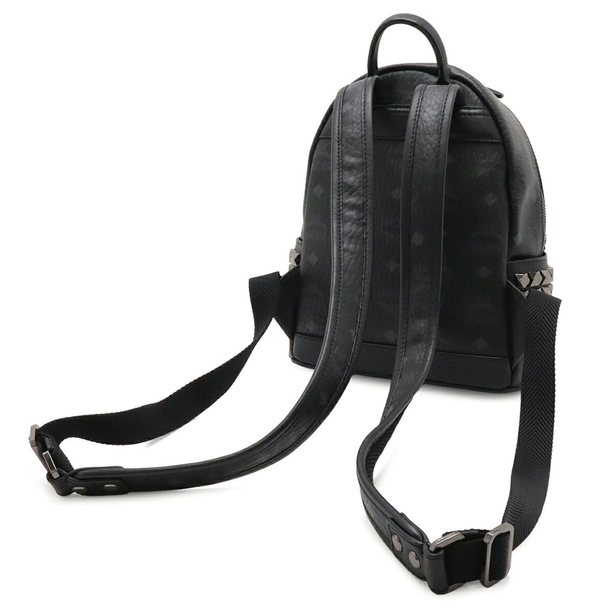 Mcm Visetos Black Coated Canvas Pvc Leather Backpack (Pre-Owned)