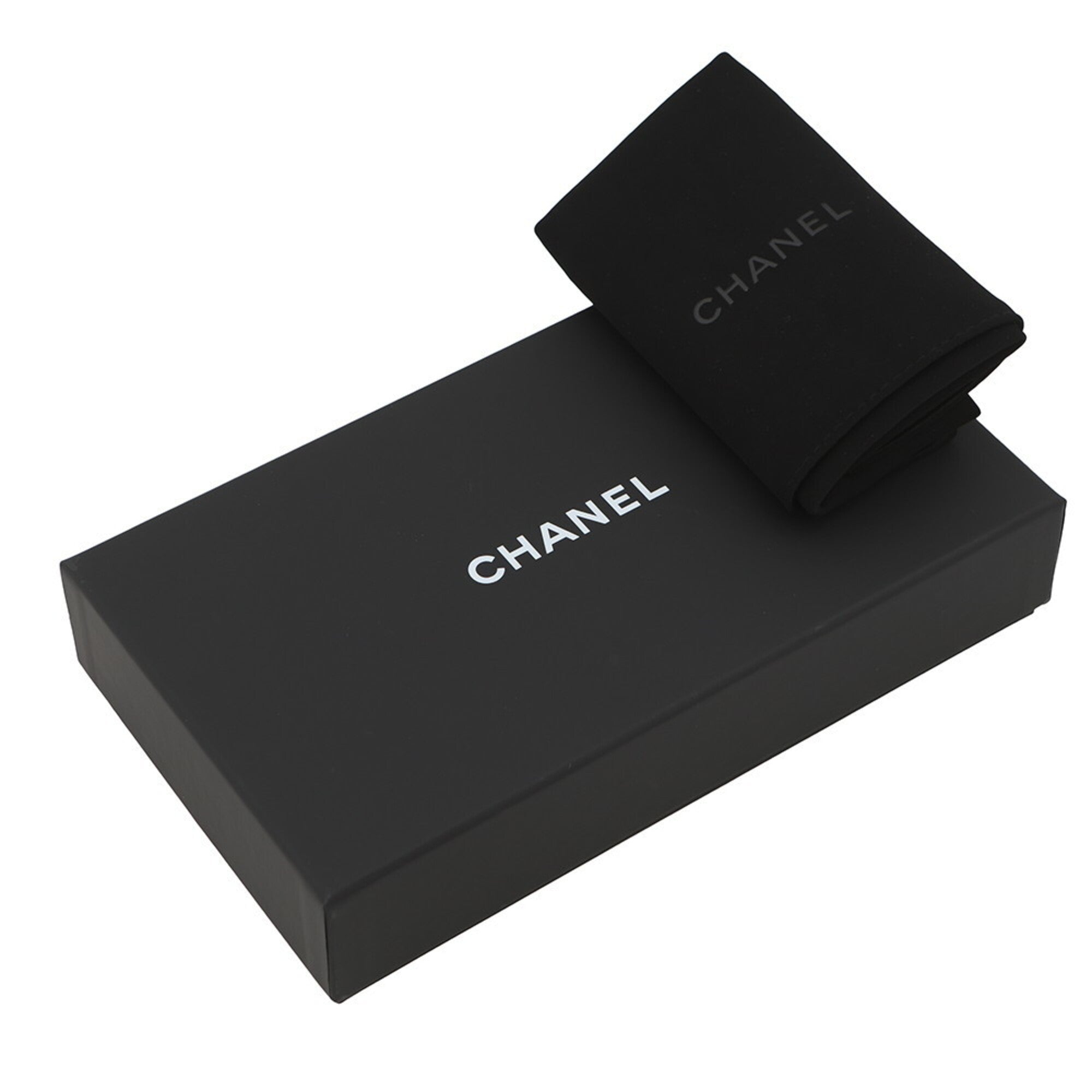 Chanel Black Grained Calfskin Long Wallet (Bi-Fold) (Pre-Owned)
