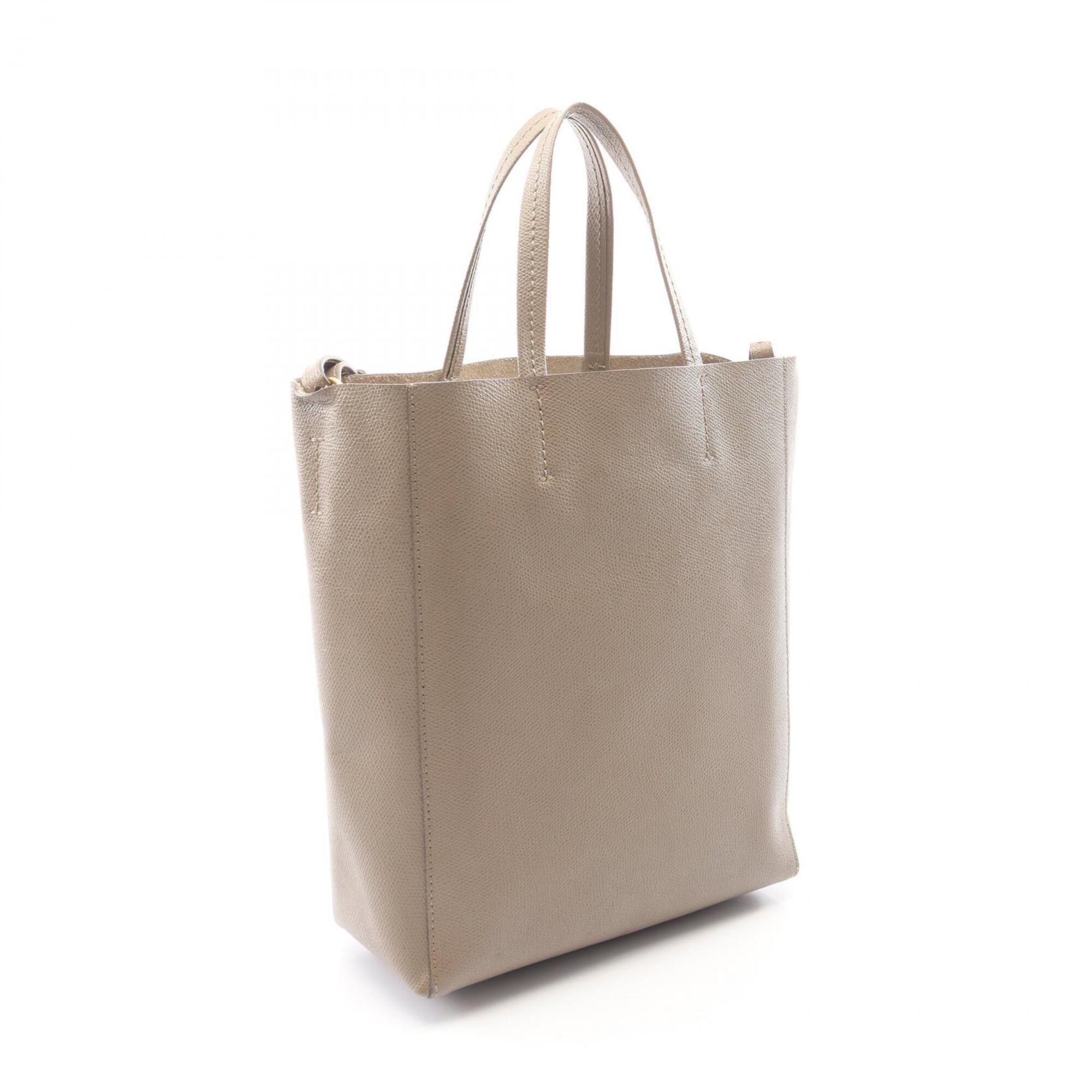 Celine Beige Leather Handbag Tote Bag (Pre-Owned)