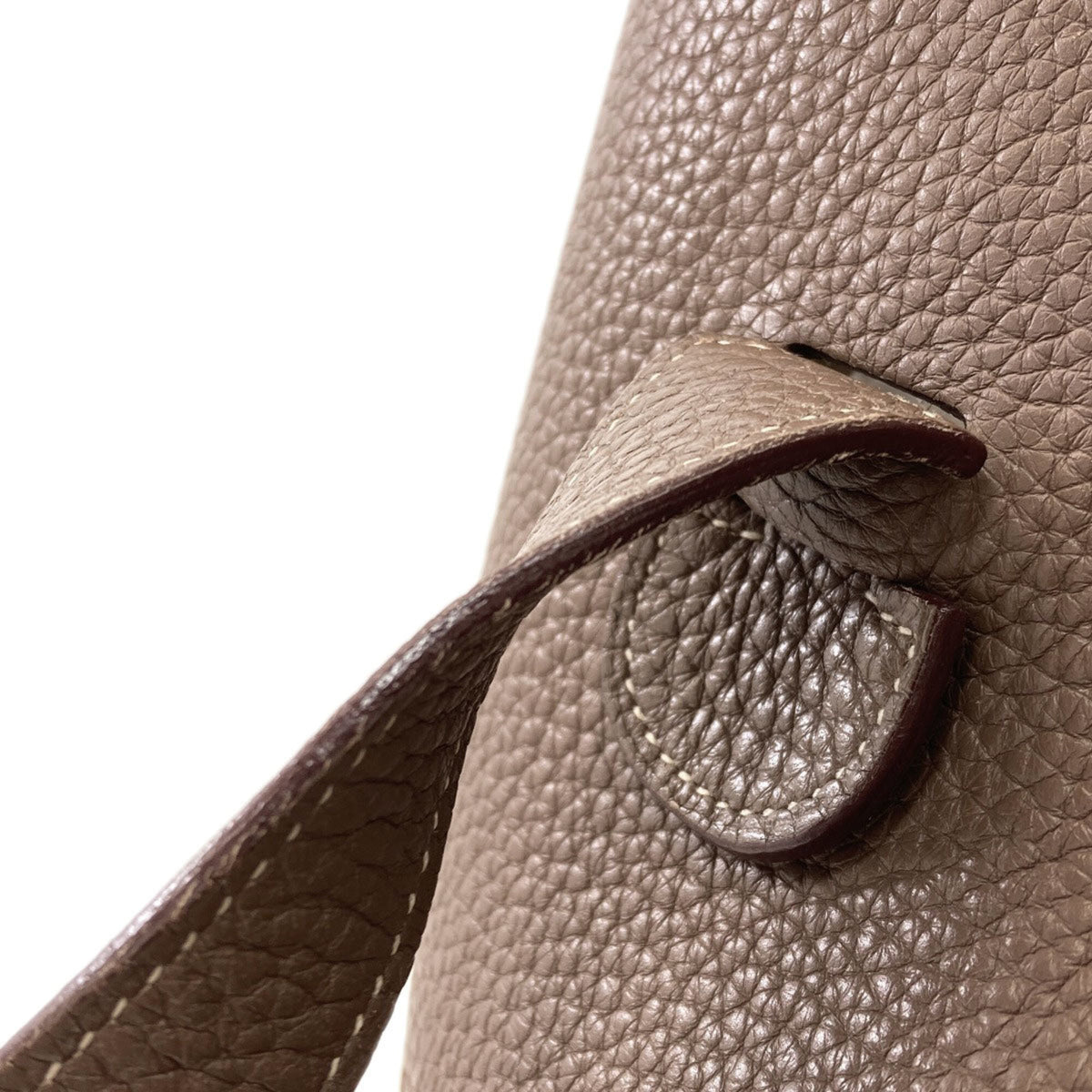 Hermes Etoupe Gray Taurillon Clemence Leather Shoulder Bag (Pre-Owned)