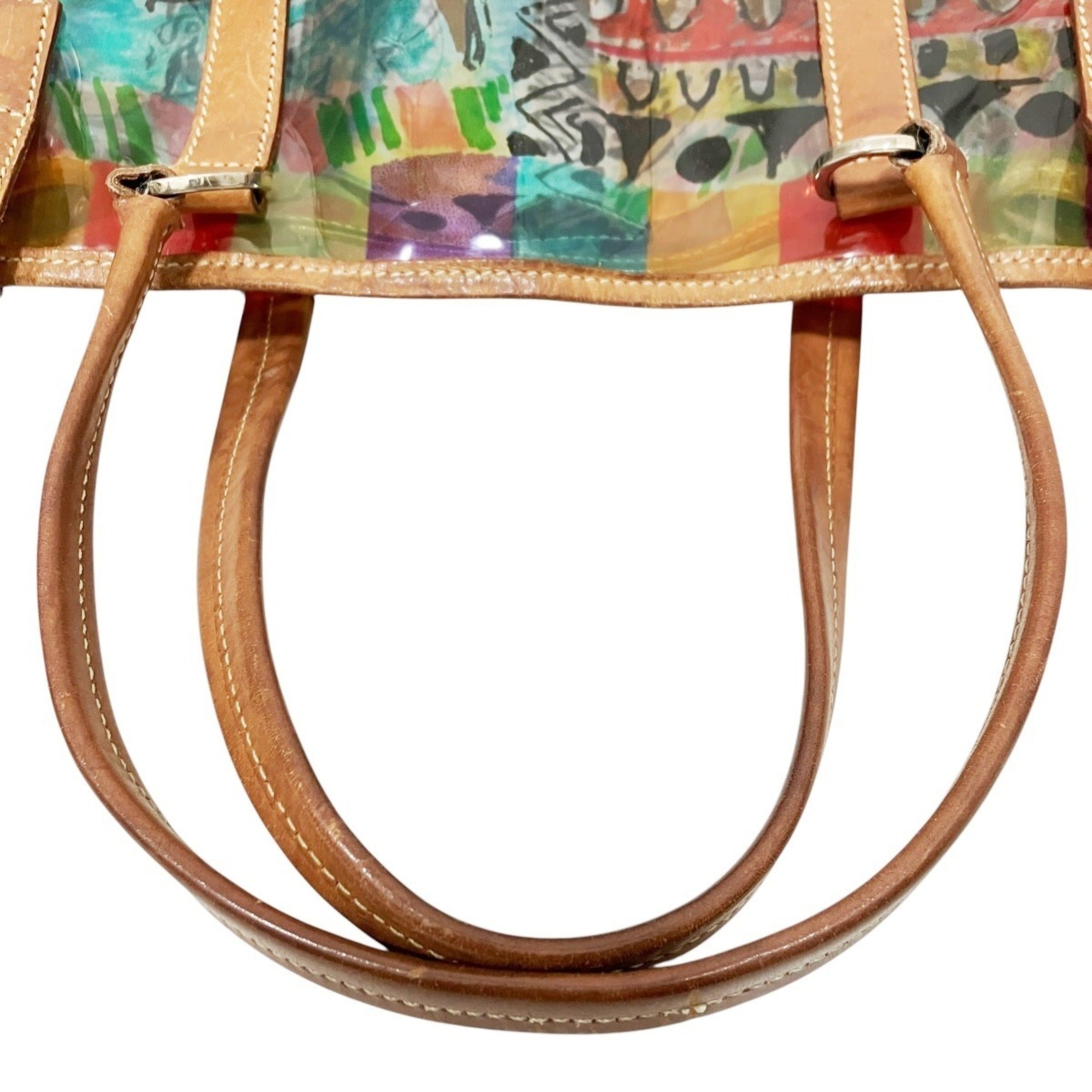Prada Multi-Color Vinyl Leather Tote Bag (Pre-Owned)