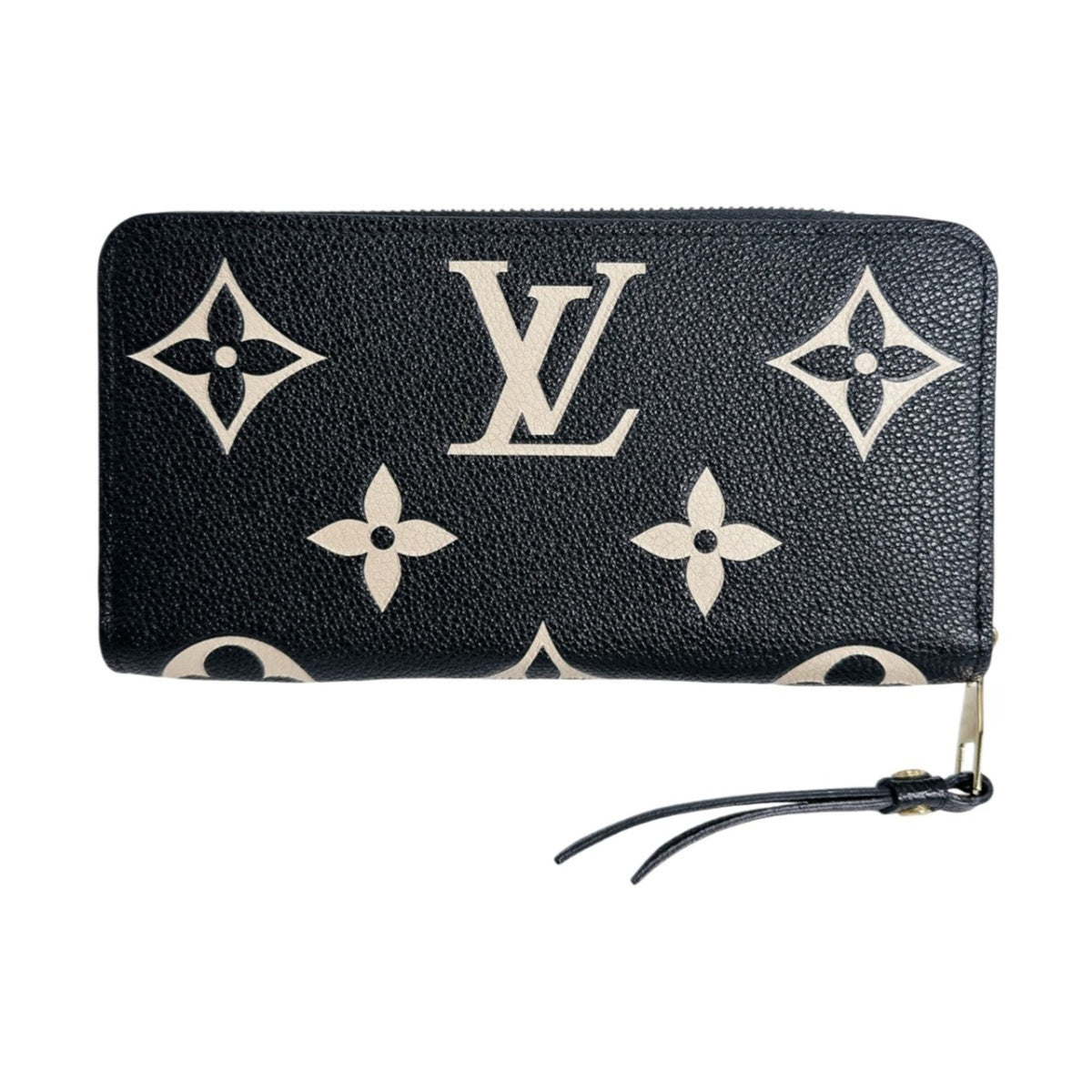 Louis Vuitton Beige Black Monogram Empreinte Long Wallet (Bi-Fold) (Pre-Owned)