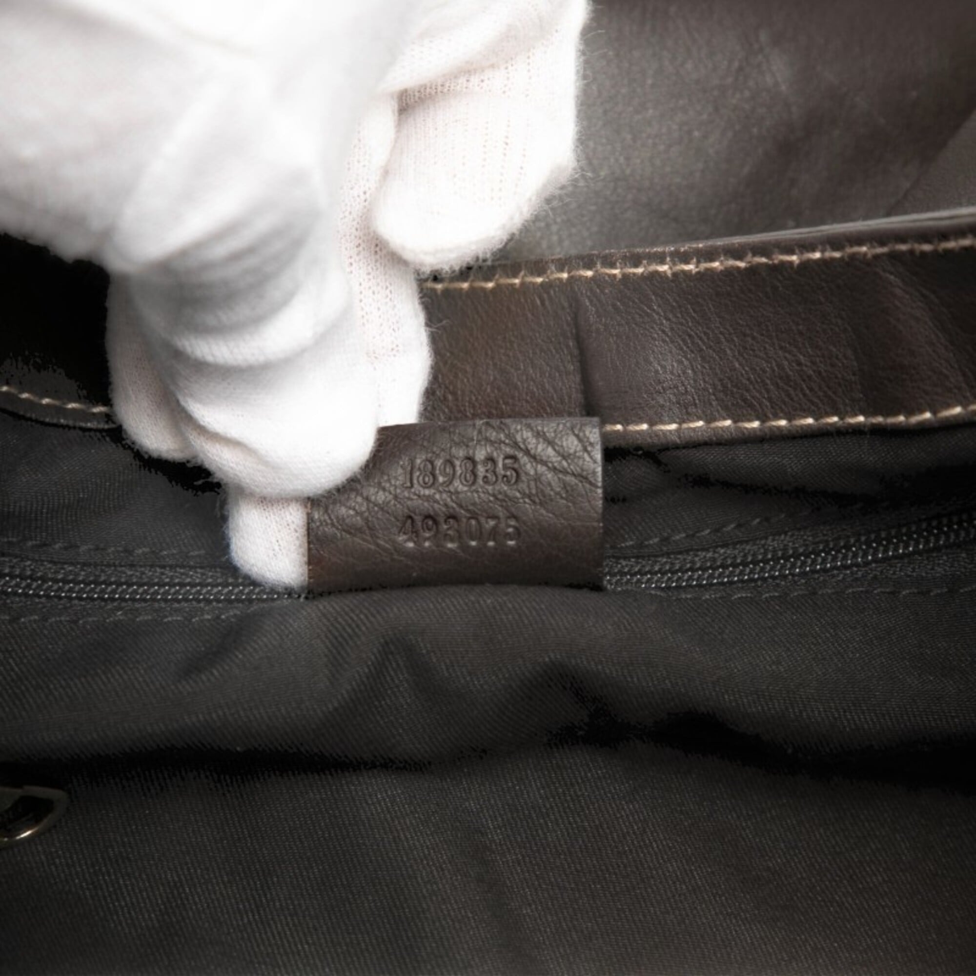 Gucci Brown Leather Shoulder Bag Tote Bag (Pre-Owned)