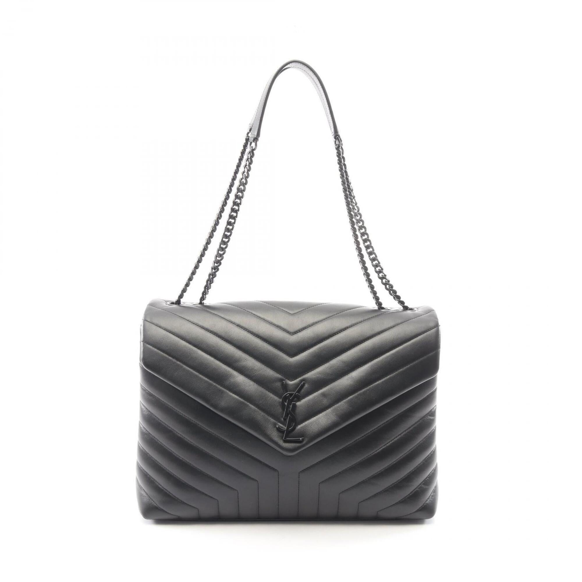 Yves Saint Laurent Black Leather Handbag Shoulder Bag (Pre-Owned)