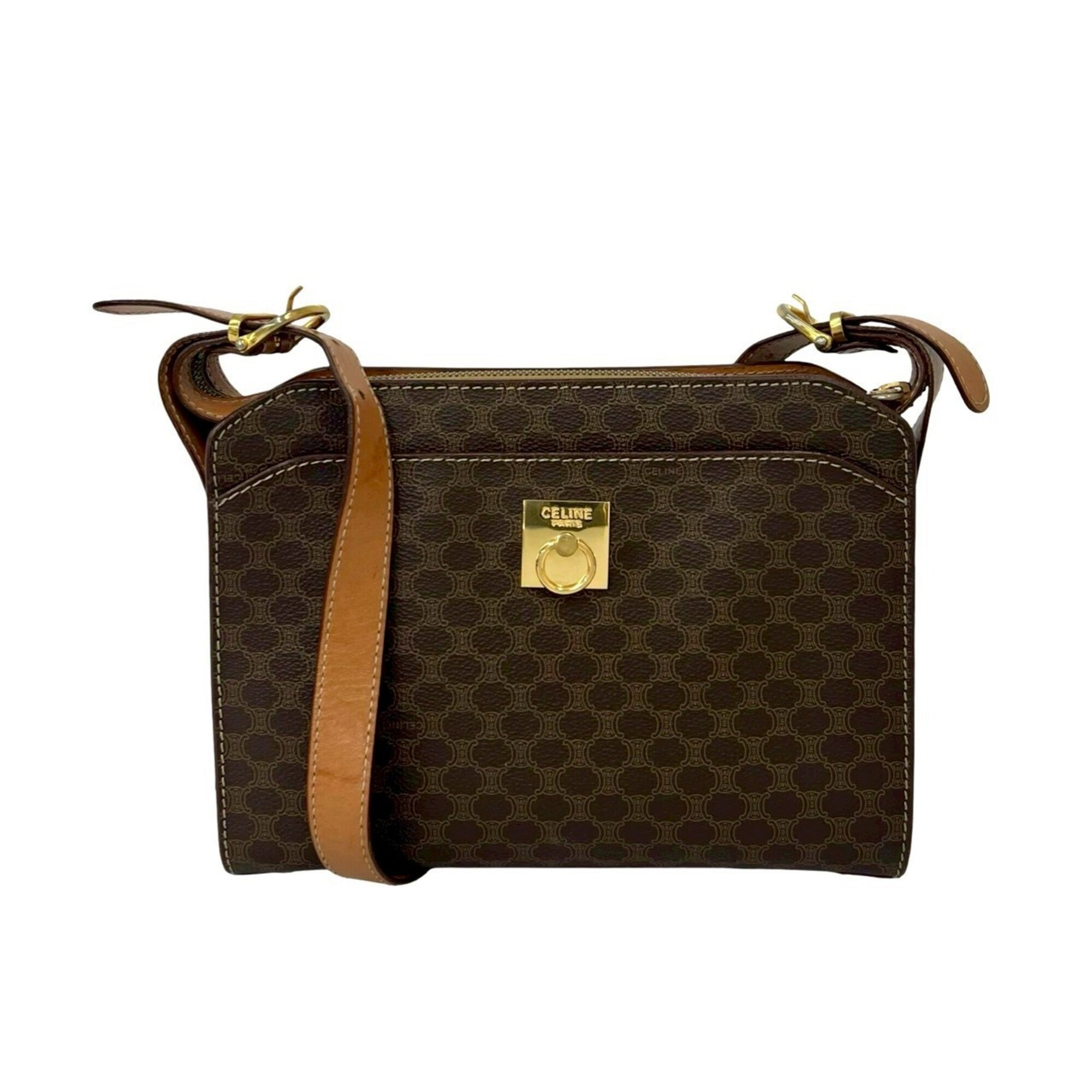 Celine Brown Pvc Leather Shoulder Bag (Pre-Owned)