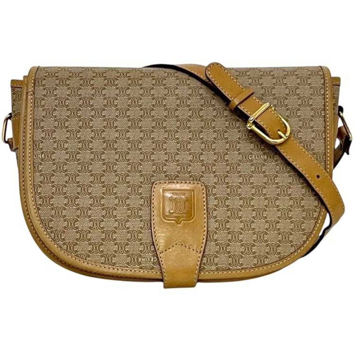 Celine Beige Pvc Leather Shoulder Bag (Pre-Owned)
