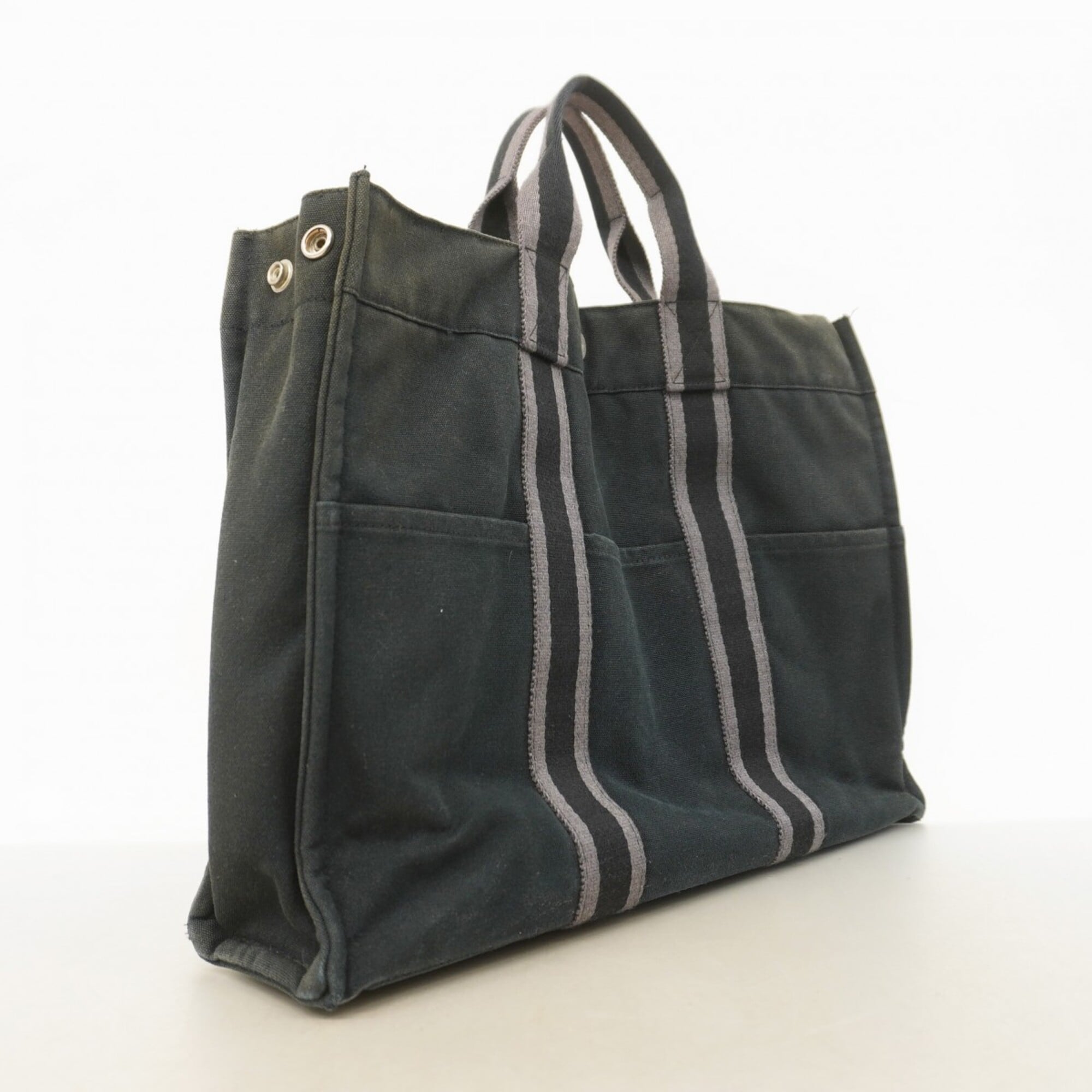 Hermes Black Canvas Tote Bag (Pre-Owned)