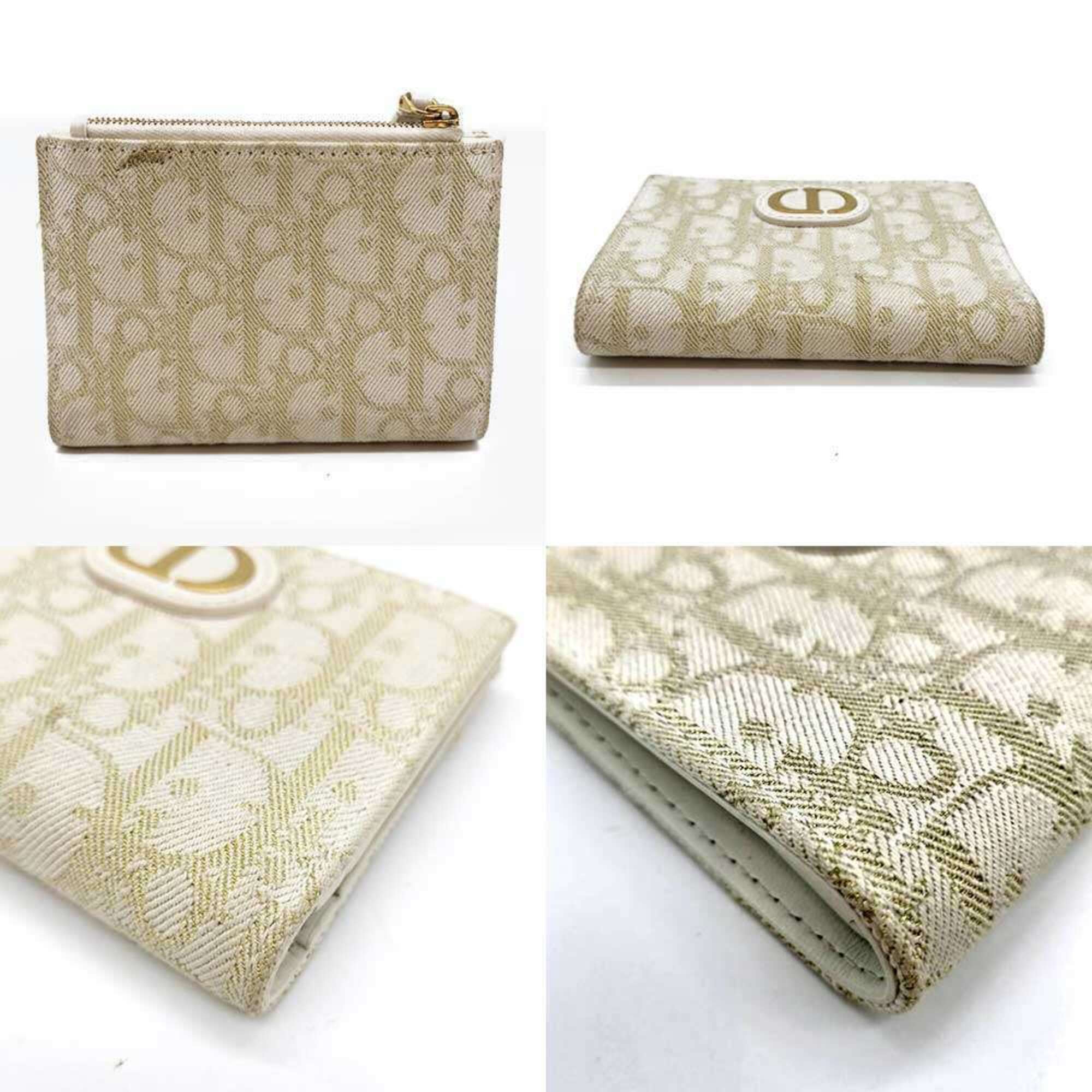 Christian Dior White Jacquard Wallet (Bi-Fold) (Pre-Owned)