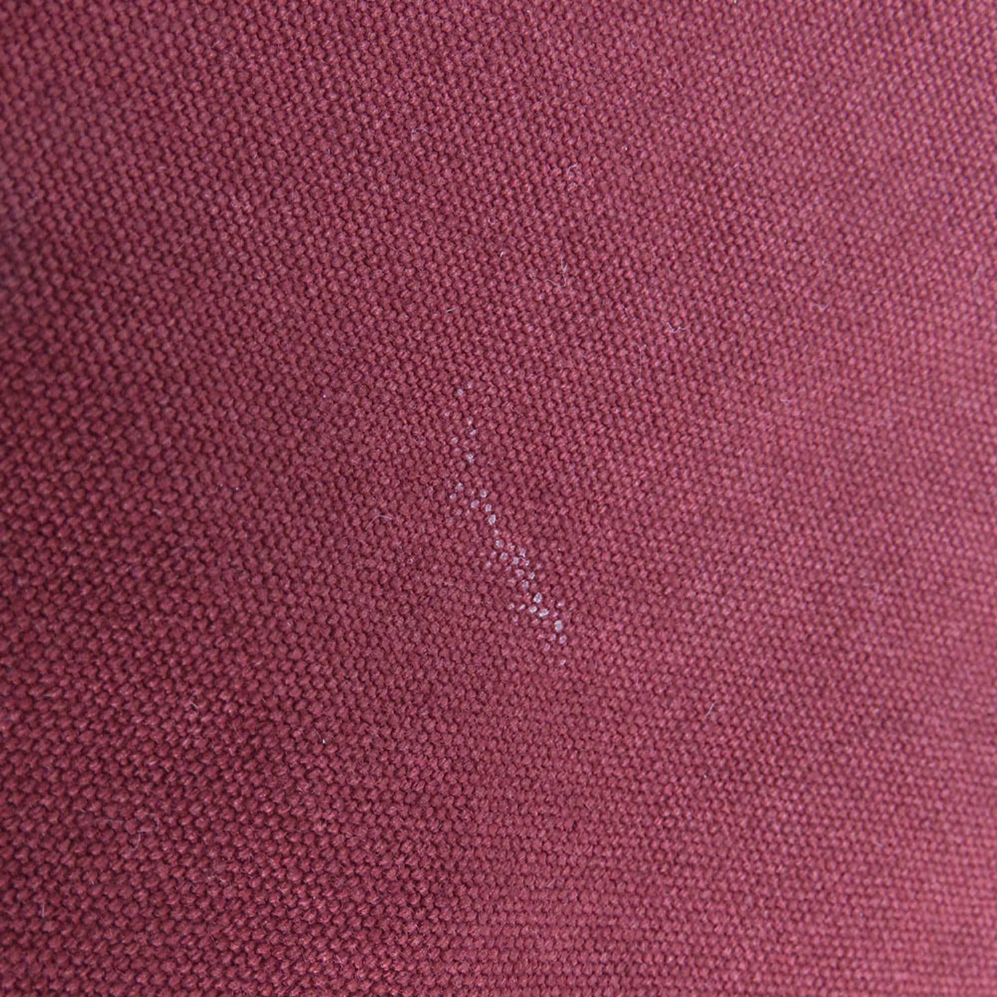 Hermes Bordeaux Cotton Leather Pouch (Pre-Owned)