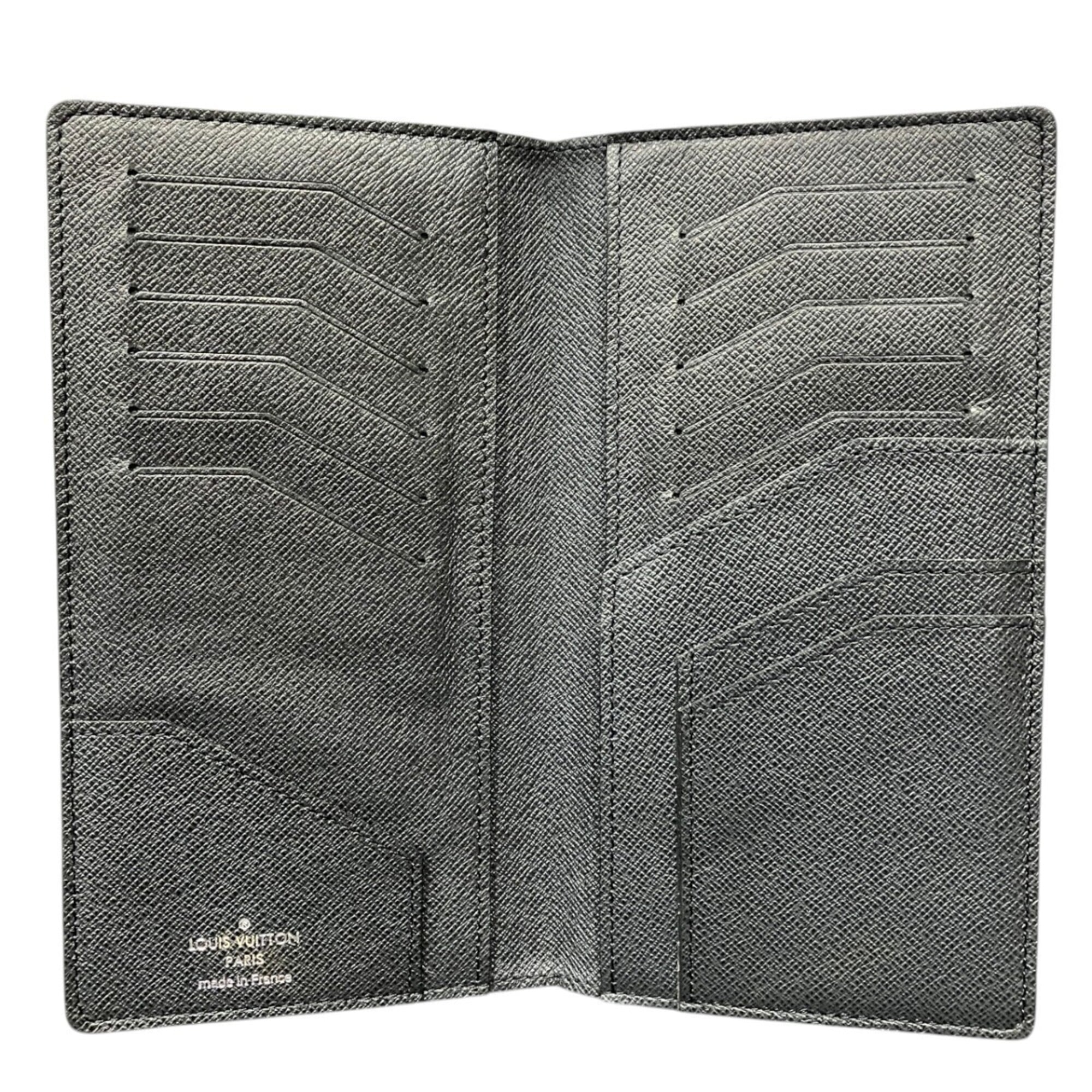 Louis Vuitton Taiga Gray Leather Long Wallet (Bi-Fold) (Pre-Owned)