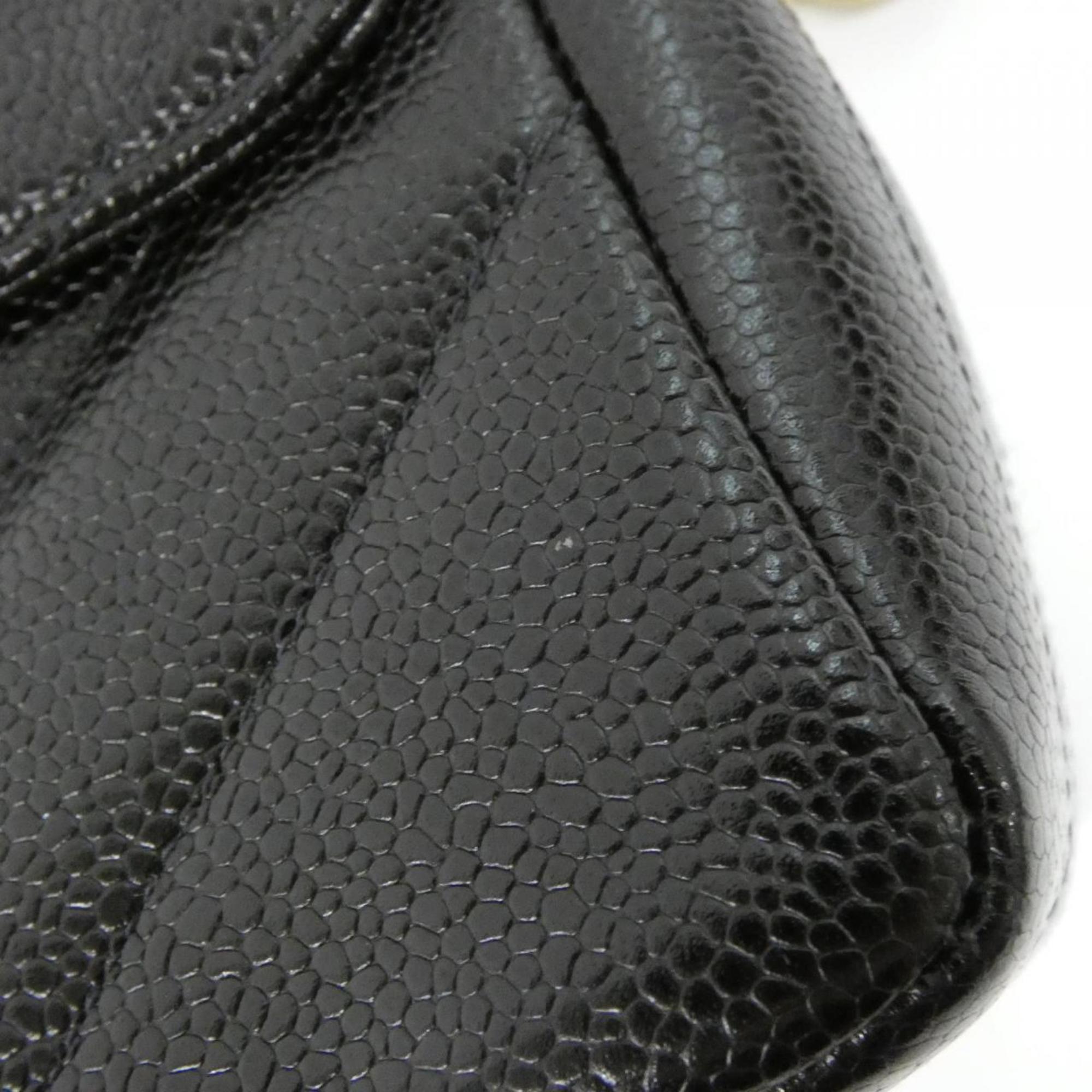 Chanel Black Grained Calfskin Shoulder Bag (Pre-Owned)