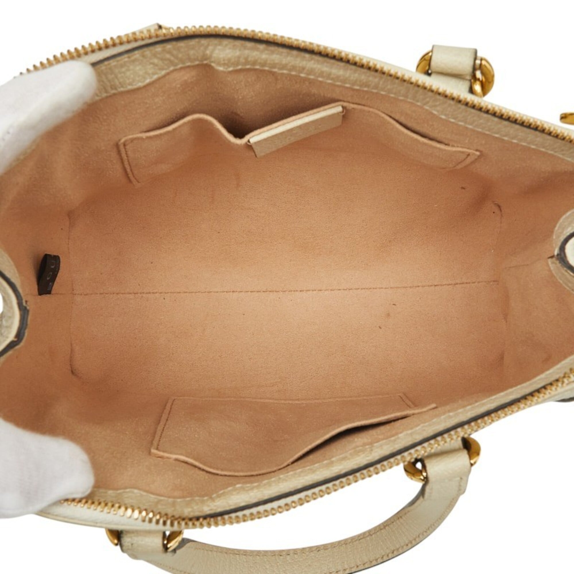 Gucci Ivory Leather Handbag Shoulder Bag (Pre-Owned)