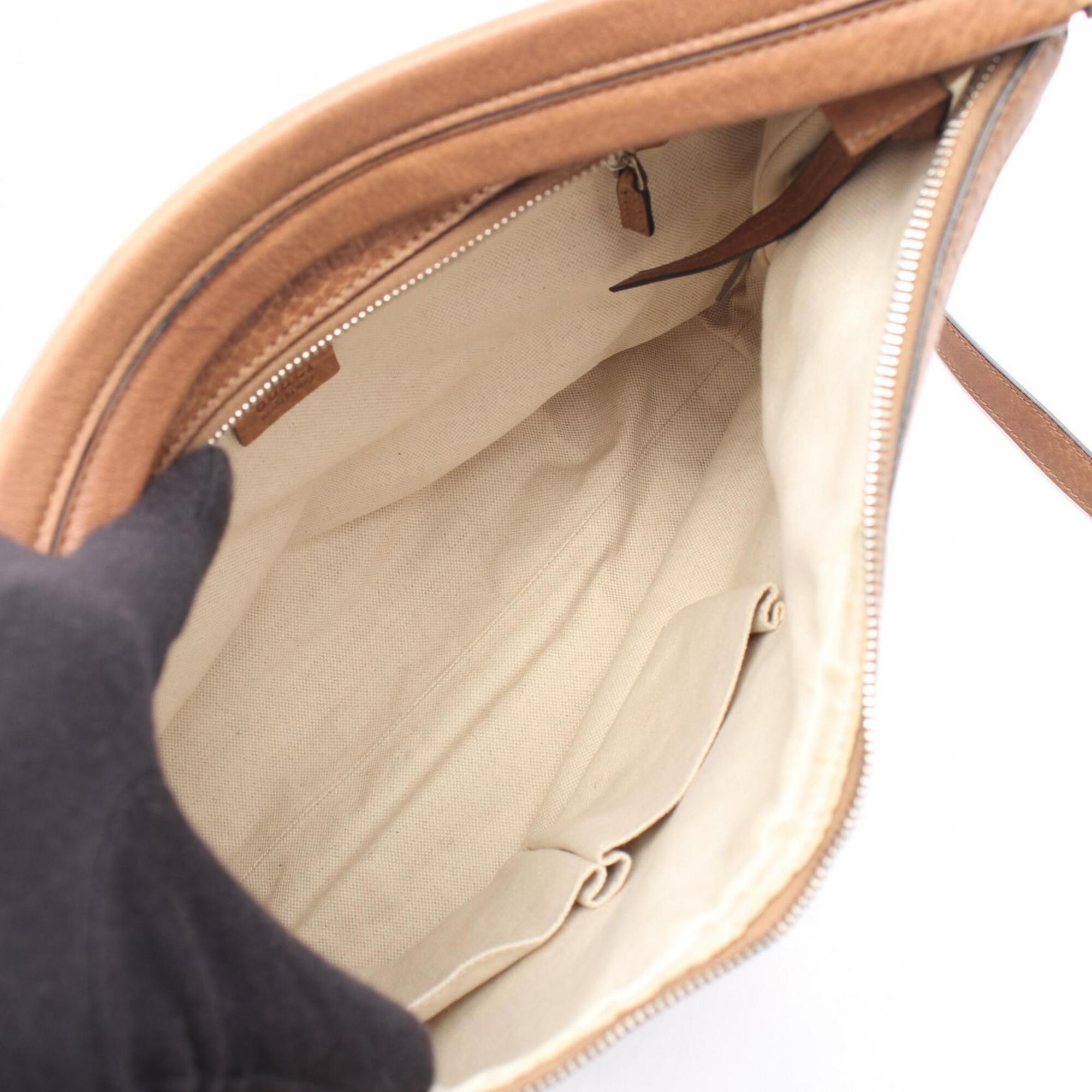 Gucci Brown Leather Handbag Shoulder Bag (Pre-Owned)