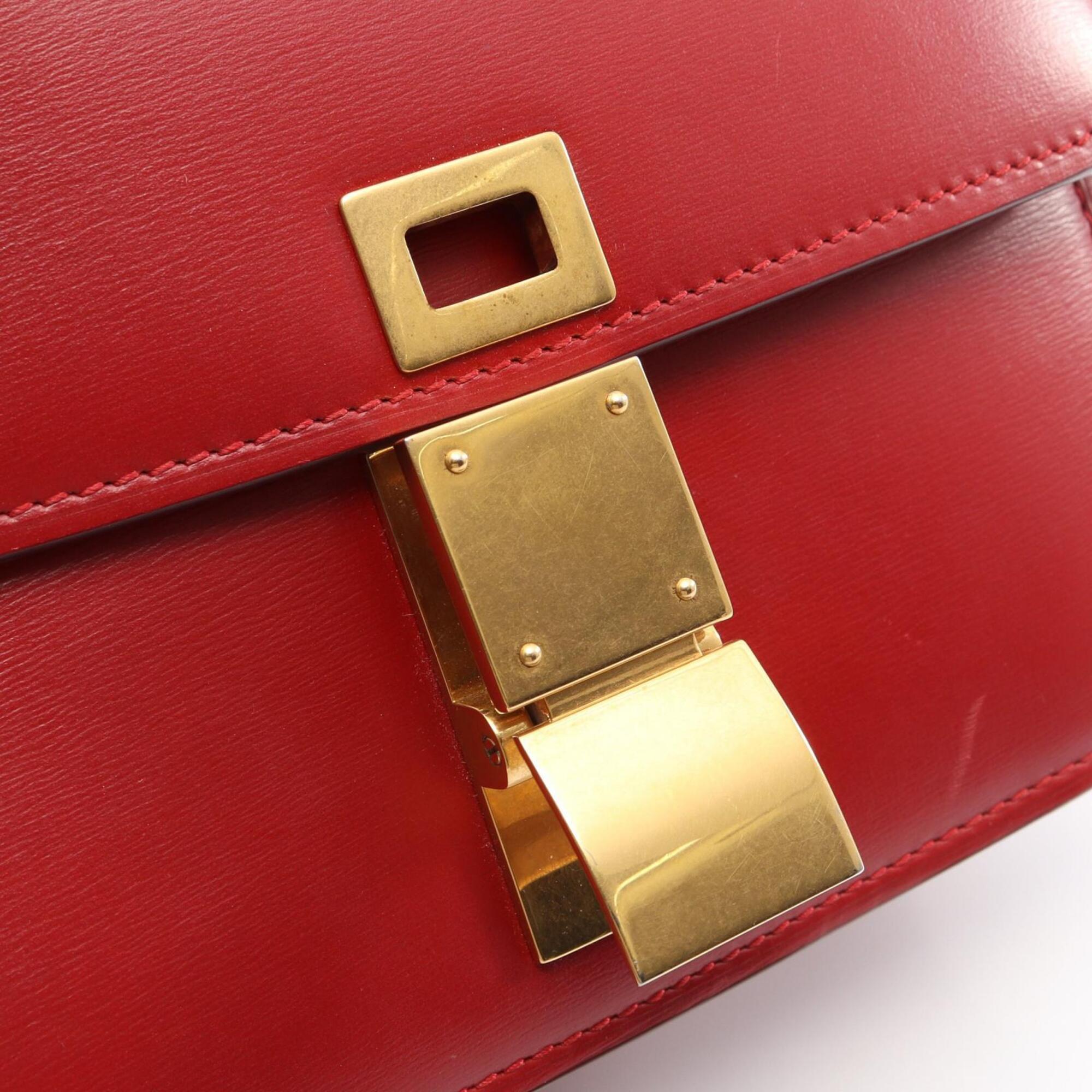 Celine Red Color Leather Handbag Shoulder Bag (Pre-Owned)