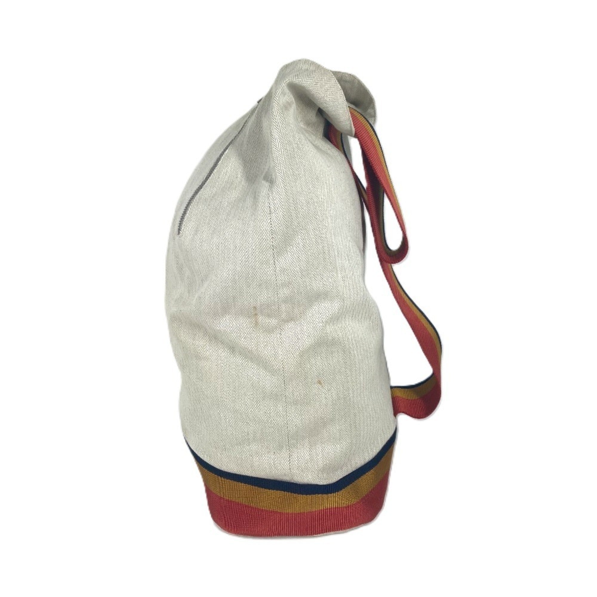 Hermes Beige Canvas Shoulder Bag (Pre-Owned)