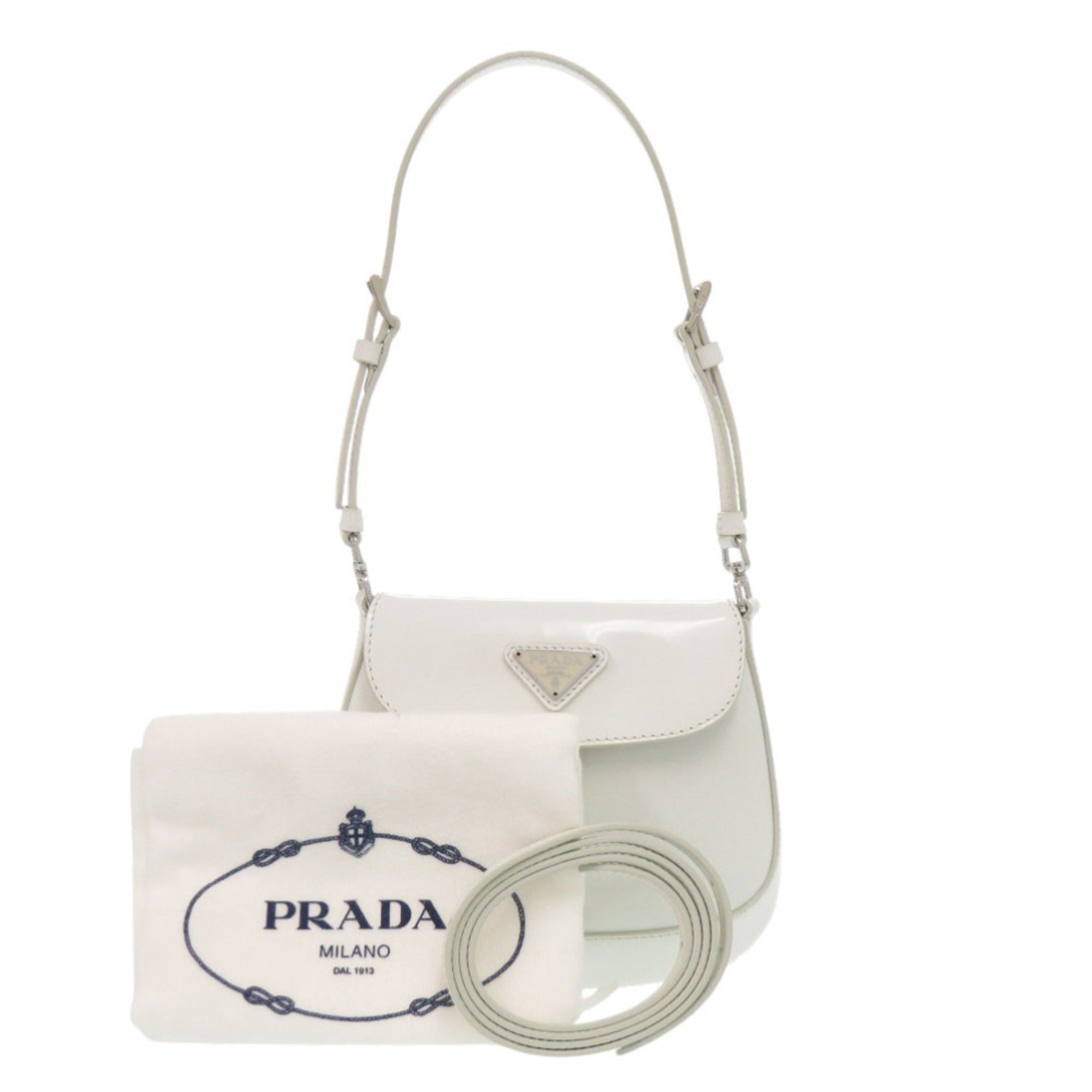 Prada White Leather Shoulder Bag (Pre-Owned)