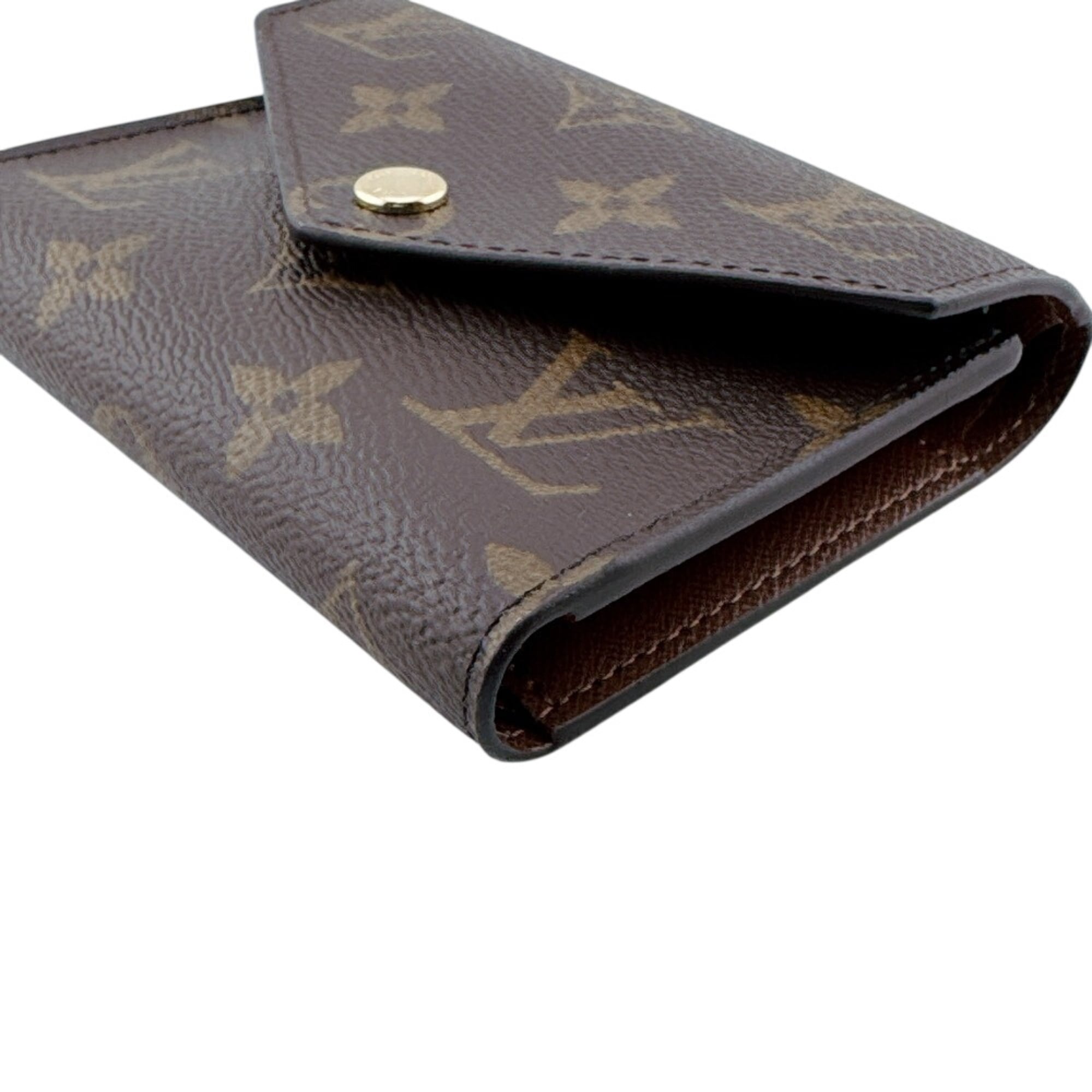 Louis Vuitton Monogram Brown Leather Wallet (Tri-Fold) (Pre-Owned)