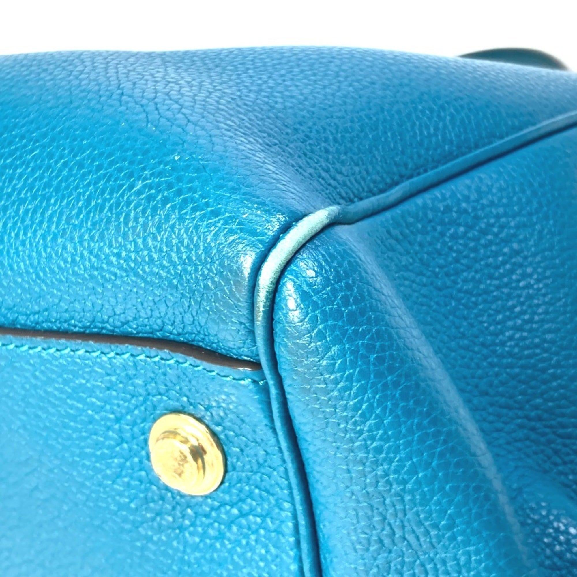 Louis Vuitton Blue Leather Handbag Shoulder Bag Tote Bag (Pre-Owned)